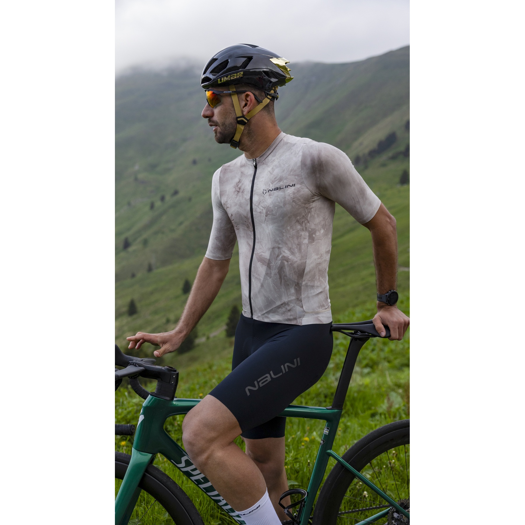 Maillot cycliste Nalini homme extra large 6 blanc 1/4 fermeture