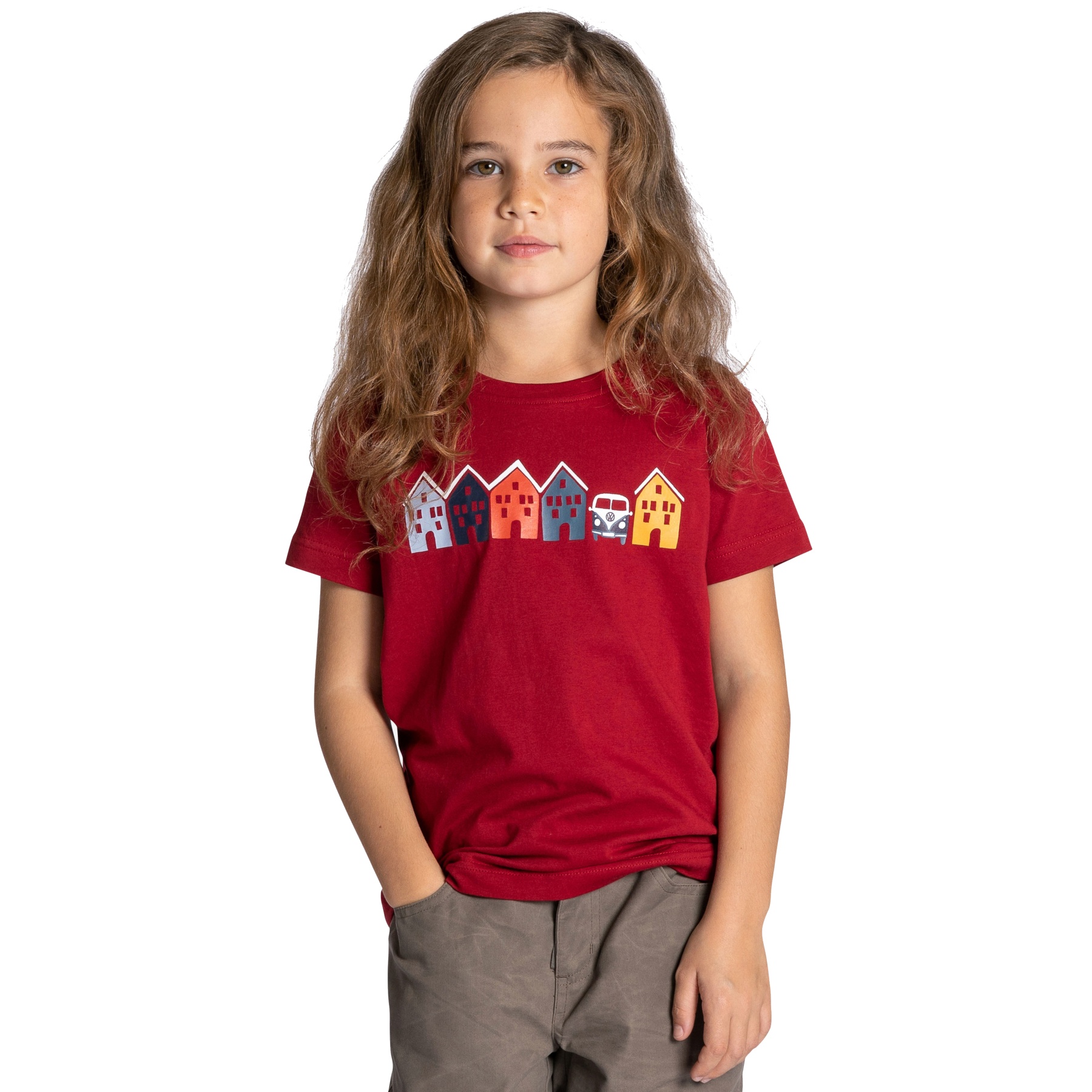 Picture of Elkline TINY HOUSE T-Shirt Kids - Licensed by VW - chilipepperred