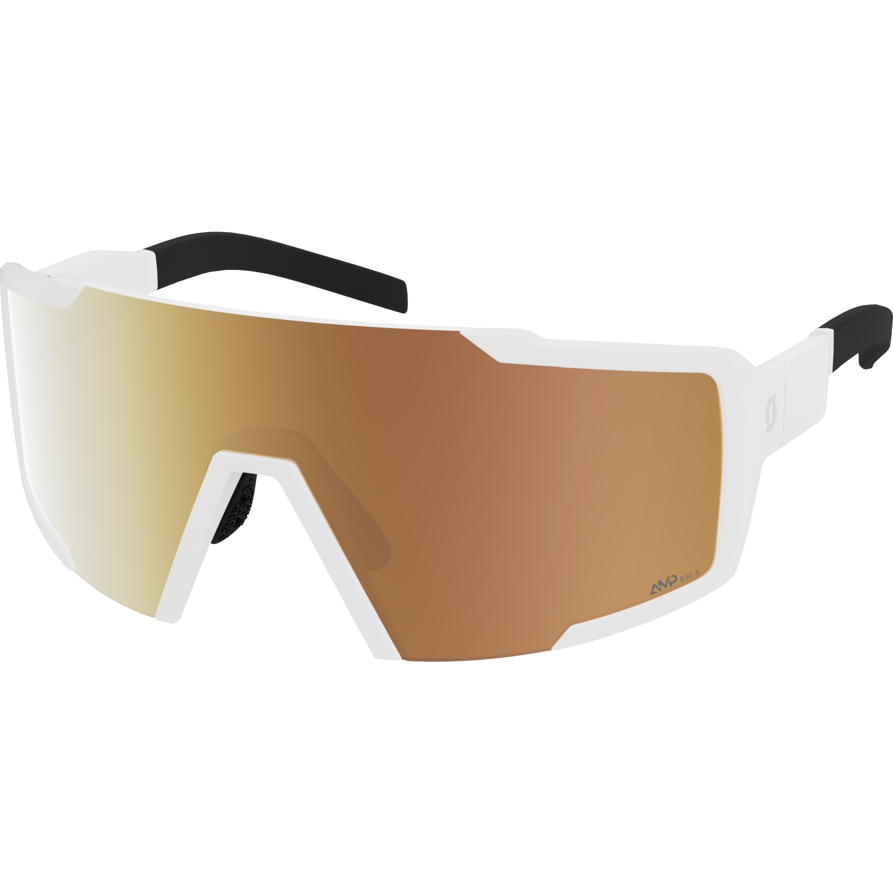 SCOTT Shield Light Sensitive Sunglasses - white matt - AMP LS gold