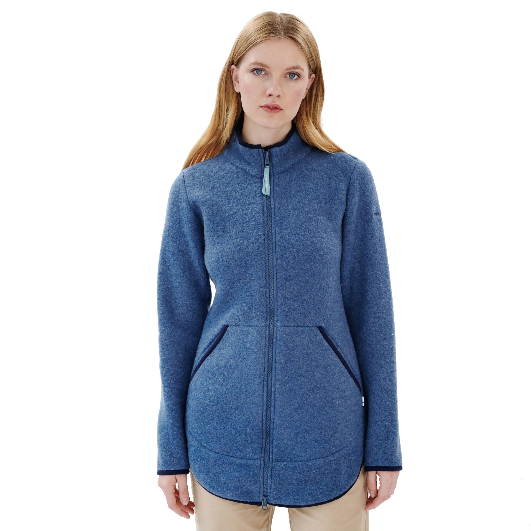 Picture of Finside MAATILA Zip-In Inner Jacket - Women Wool Fleece Jacket - real teal/navy
