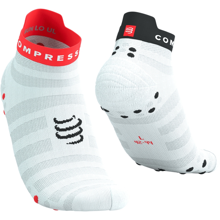 Zdjęcie: Compressport Pro Racing Compression Socks v4.0 Ultralight Run Low - white/fluo red/black