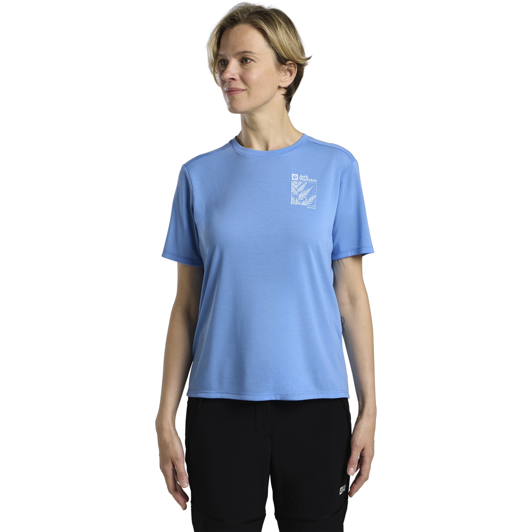 Picture of Jack Wolfskin Vonnan Graphic T-Shirt Women - EXPLORE mid blue
