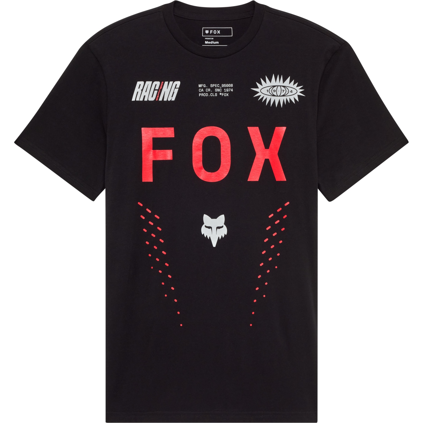 Мужская футболка премиум-класса FOX Shield с коротким рукавом - черный