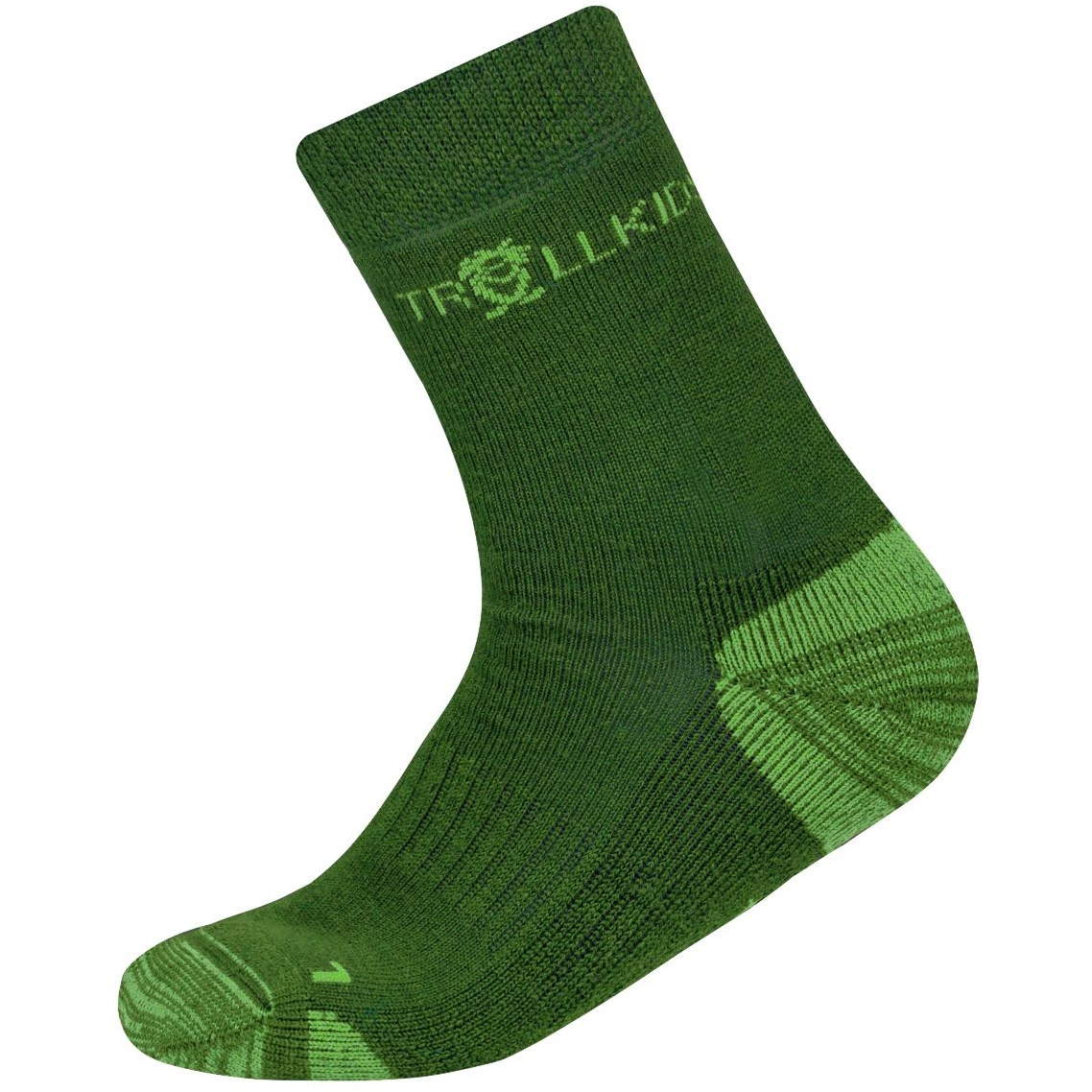 Picture of Trollkids Preikestolen Kids Hiking Socks - 2 Pack - Dark Green/Bright Green