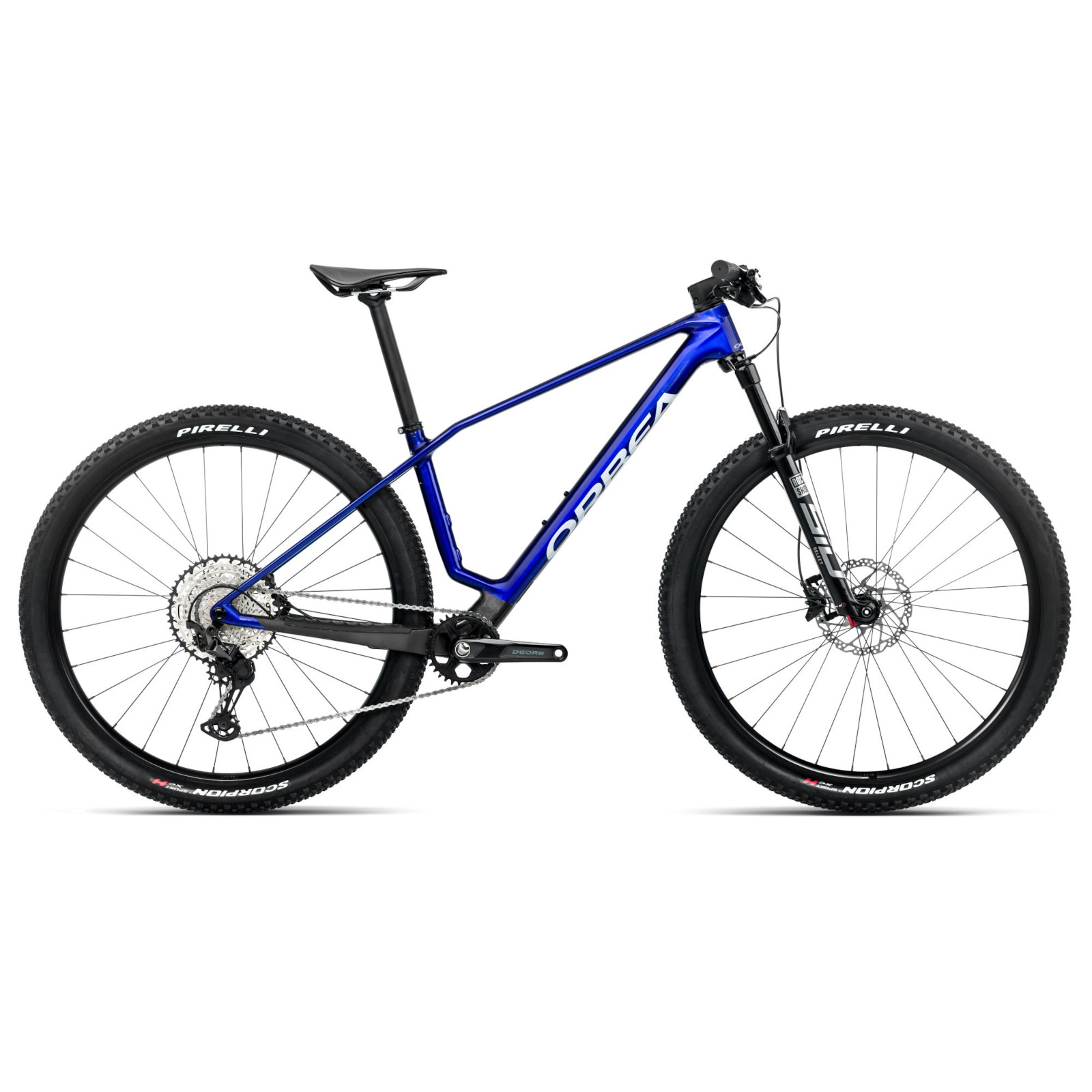 Productfoto van Orbea ALMA M30 MTB - 2025 - Cobalt Blue (gloss) - Carbon Raw (matt)
