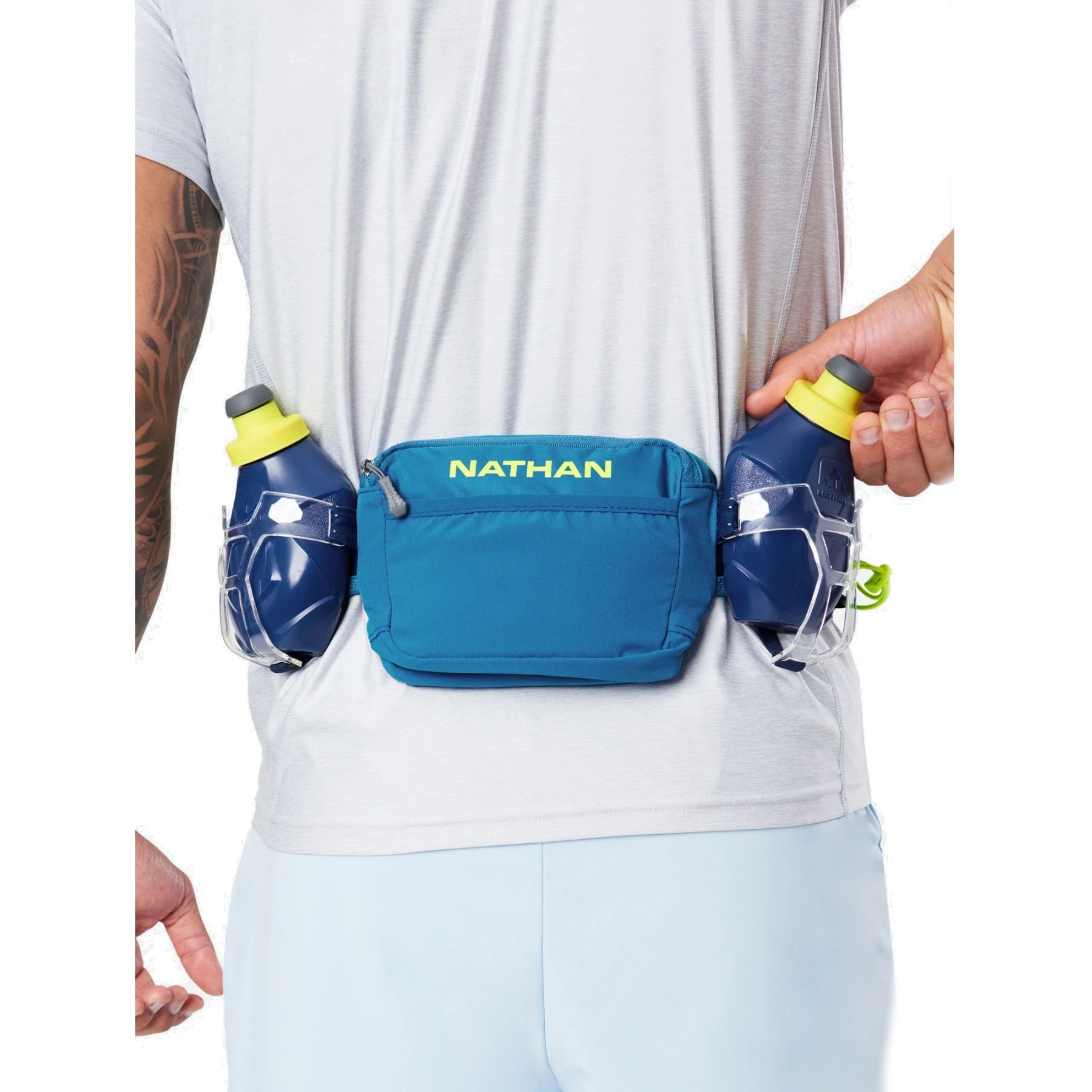 Nathan Sports 4523 Cintura Da Corsa Unisex – Con Borraccia 300ml E Tasca Porta IPhone 8 Plus - 4