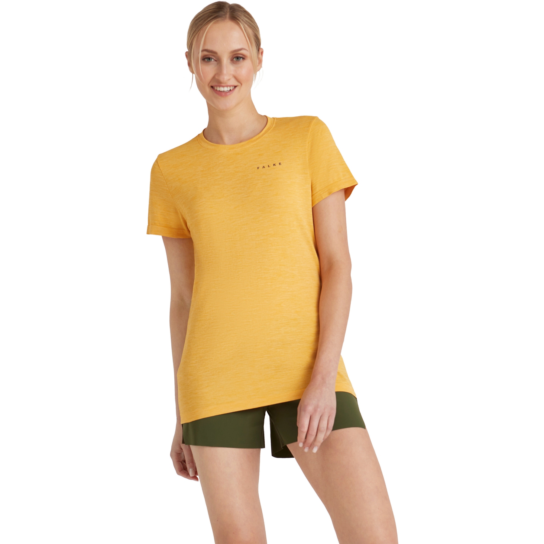 Productfoto van Falke RU Seamless Melange T-Shirt Dames - lemonade 1301