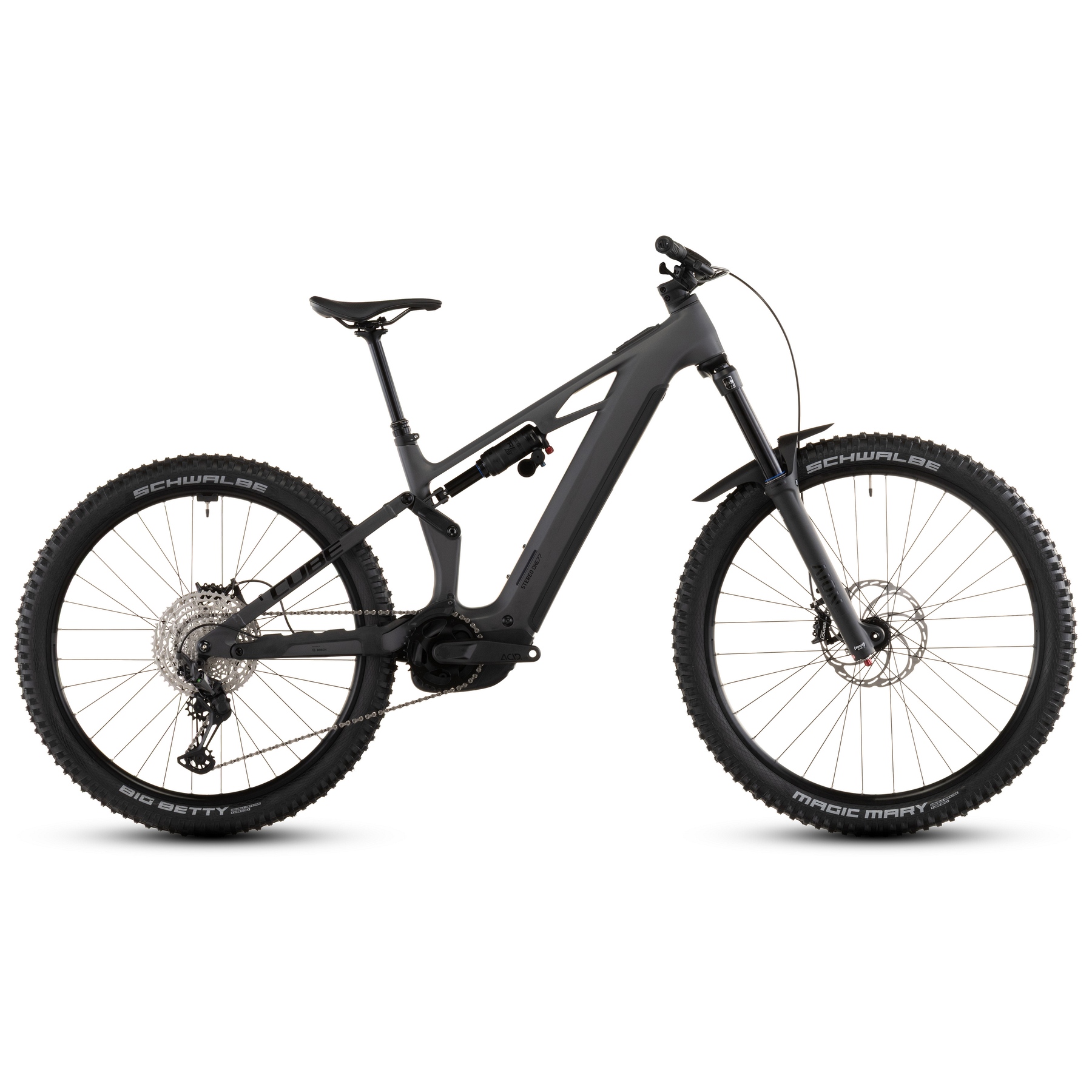 CUBE STEREO HYBRID ONE77 HPC Race 800 - Карбоновый электрический горный велосипед - 2026 - M - XL – irongrey / черный