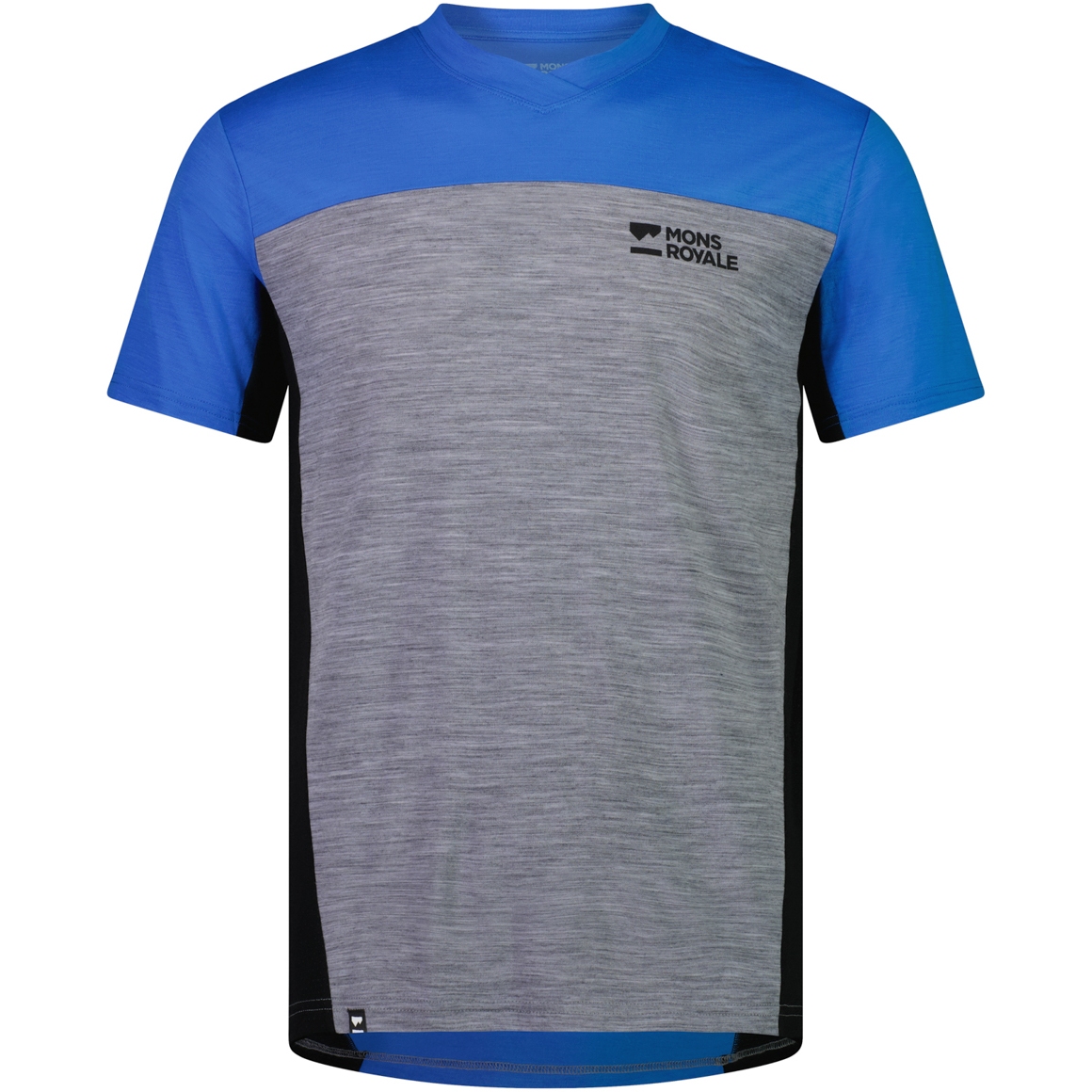 Picture of Mons Royale Redwood Merino Air-Con V T-Shirt Men - blue gravel