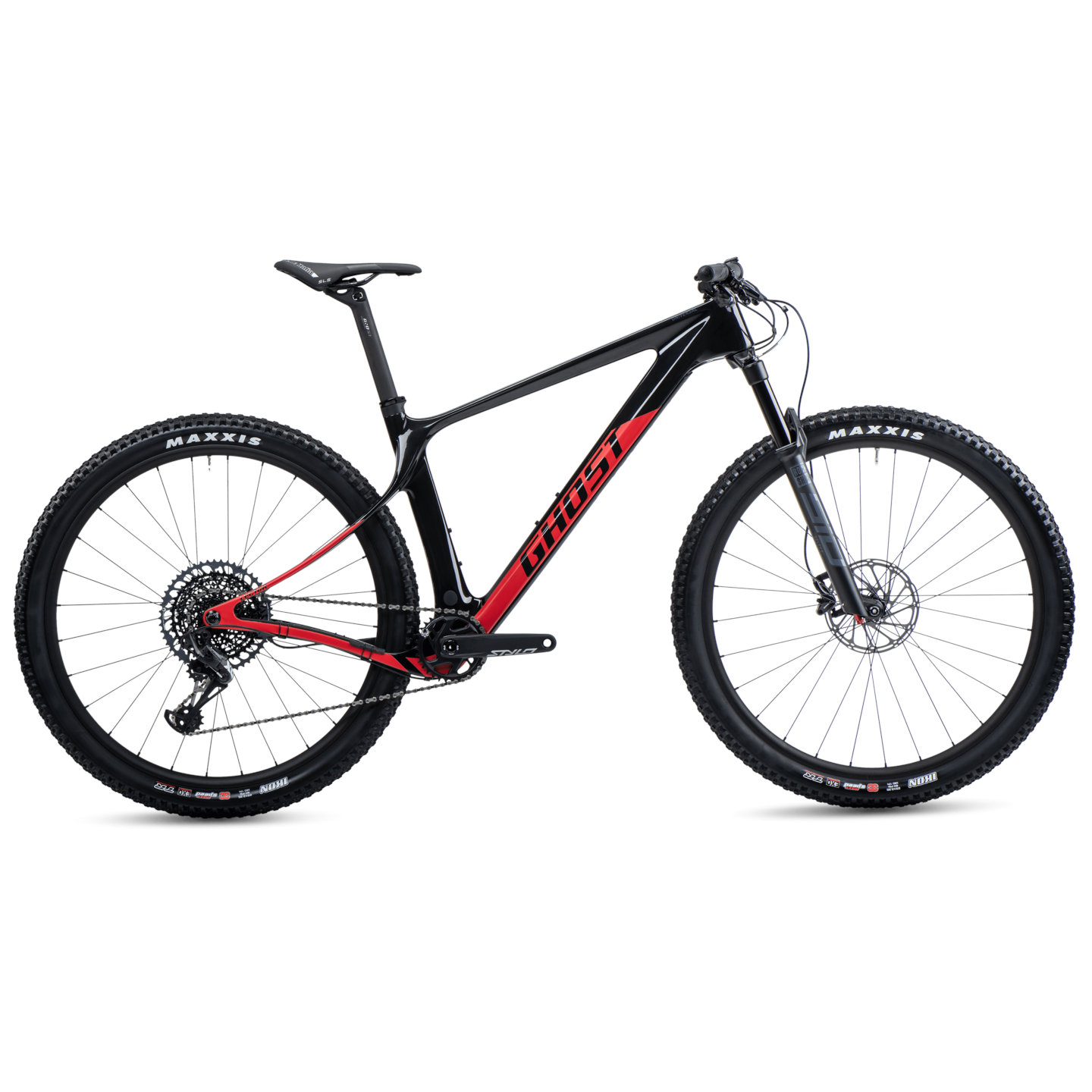 Productfoto van Ghost LECTOR SF LC Universal - 29&quot; Carbon Mountainbike - 2023 - raw carbon / riot red
