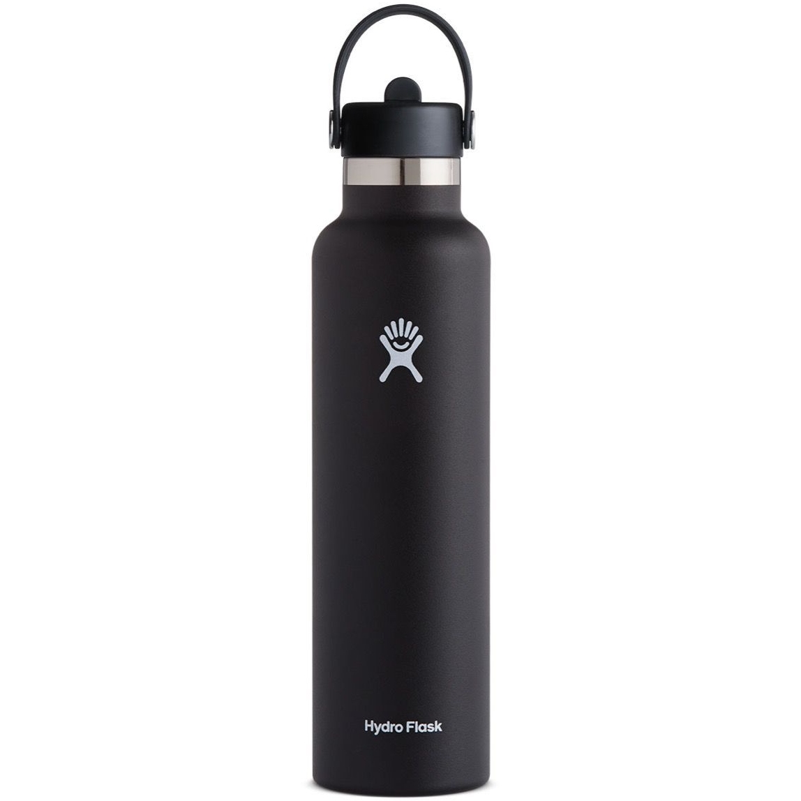 Picture of Hydro Flask 24 oz Wide Mouth Insulated Bottle + Flex Straw Cap - 710 ml - Black