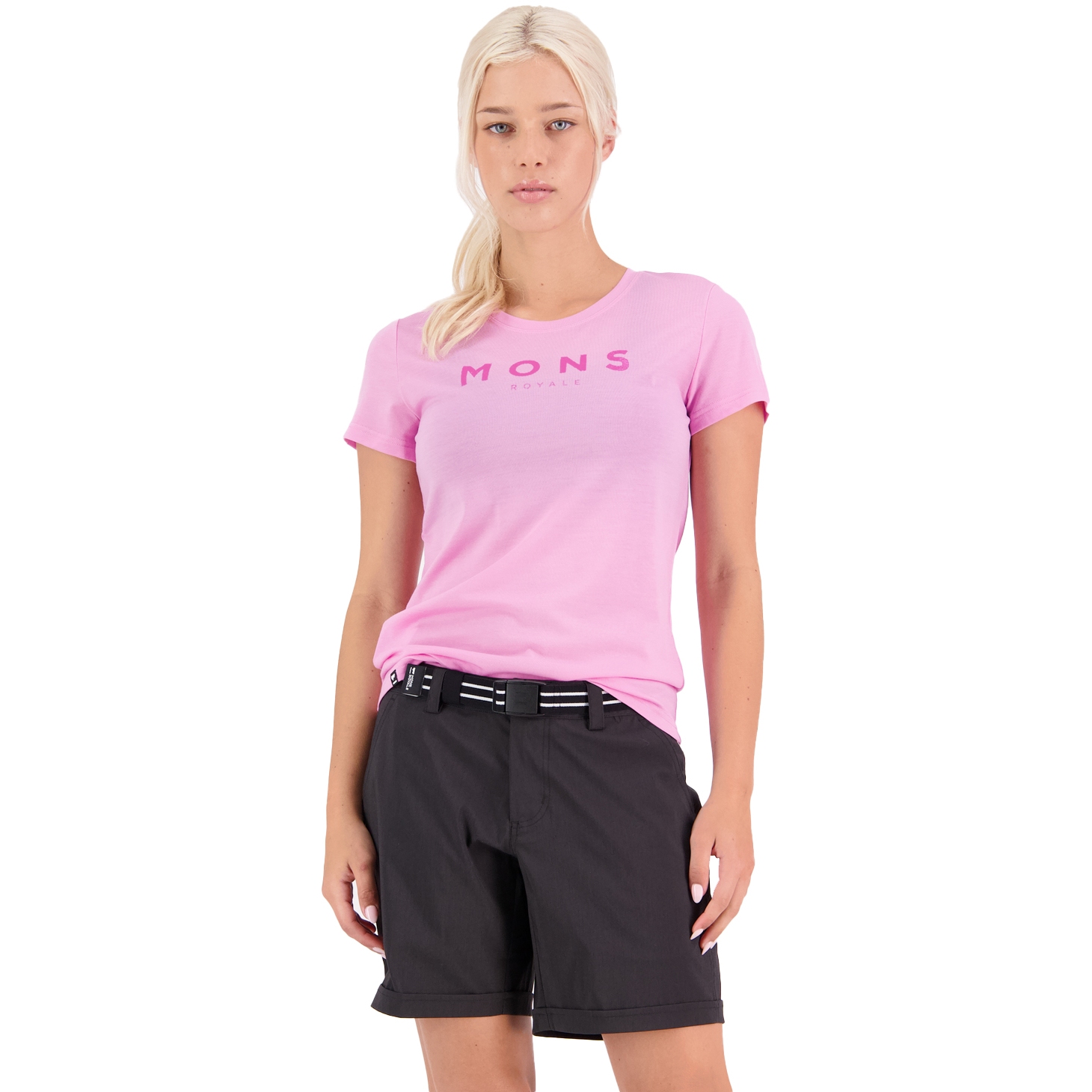 Photo produit de Mons Royale T-Shirt Femme - Icon Merino Air-Con - pop pink