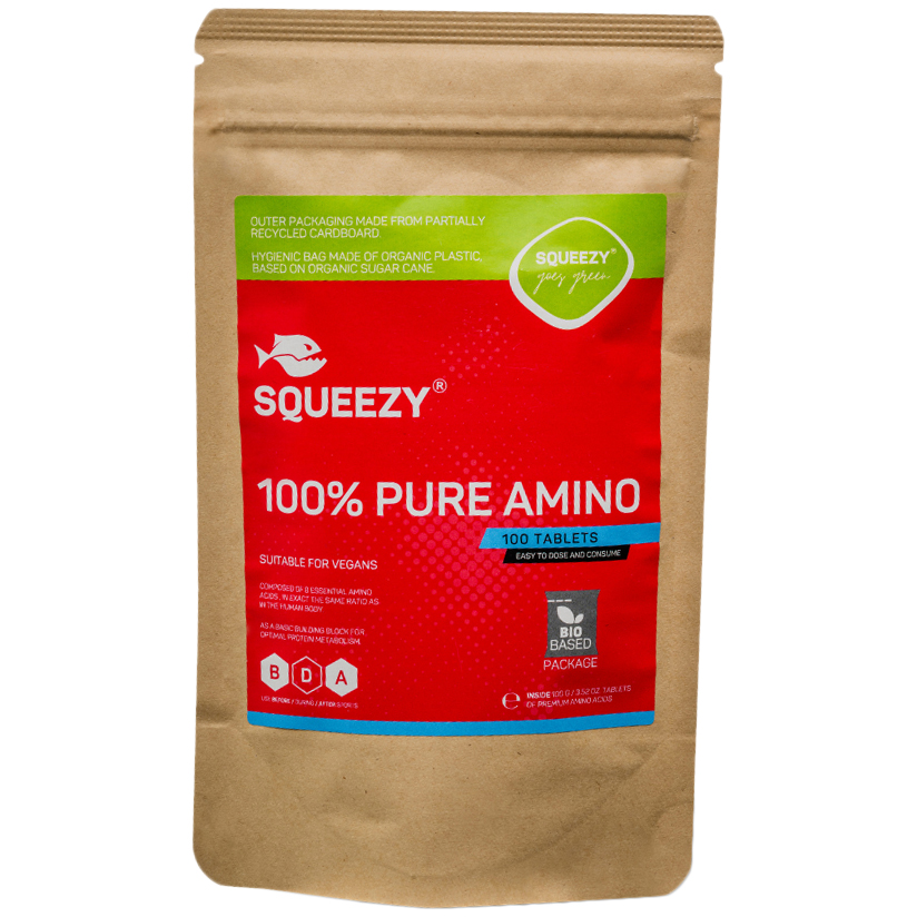 Produktbild von Squeezy 100% Pure Amino Tabletten - Nahrungsergänzung - 100 Stück