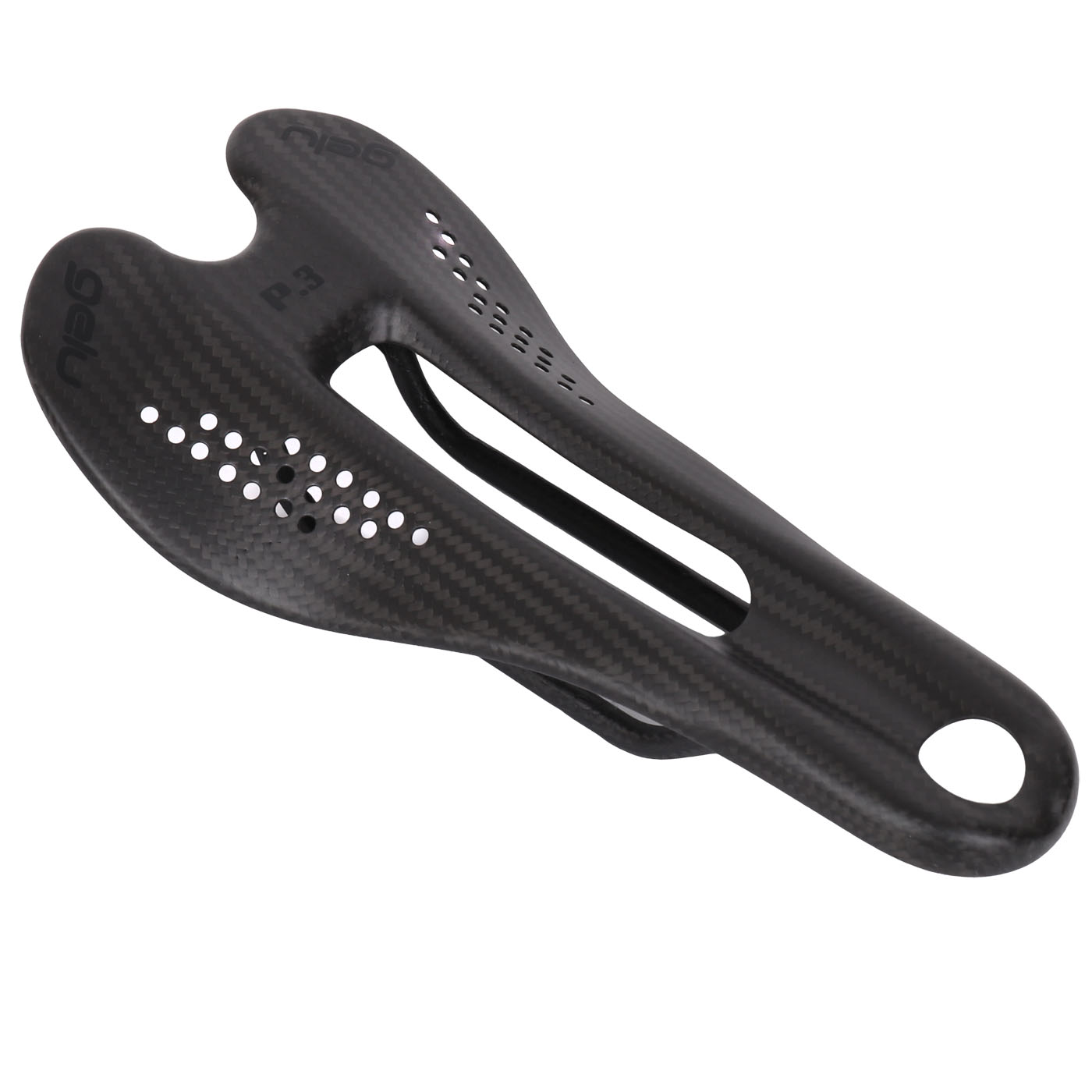 Picture of Gelu P3 Carbon Saddle with Punctured Top - black Logos