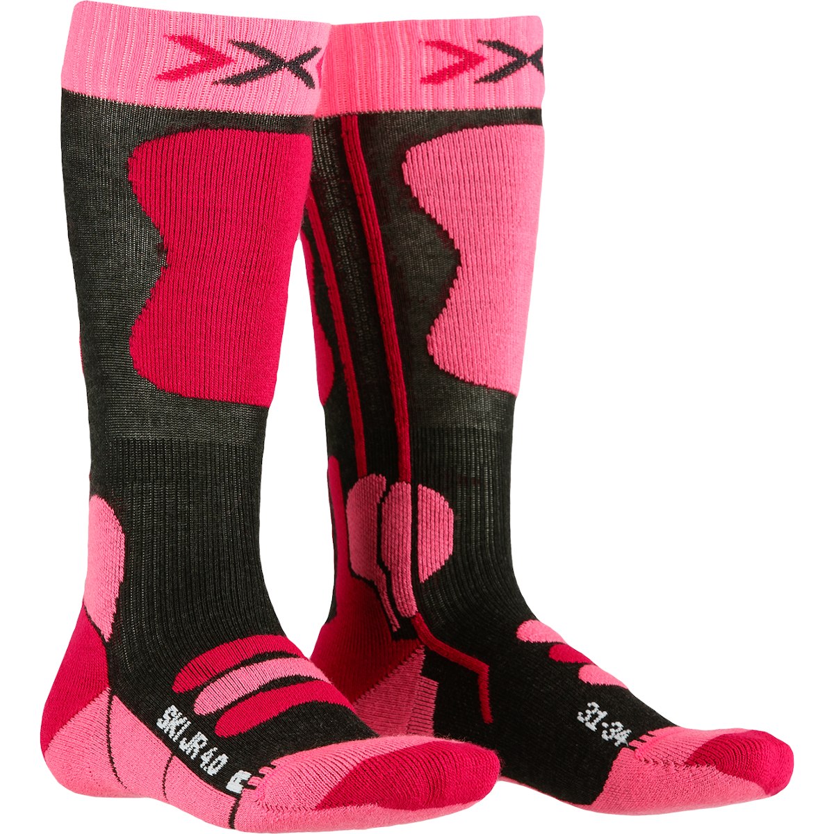 Picture of X-Socks Ski Junior 4.0 Socks - anthracite melange/fluo pink