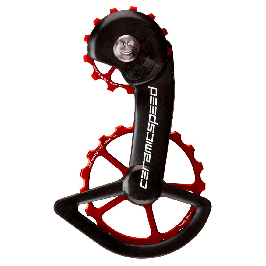 Image of CeramicSpeed OSPW Derailleur Pulley System - for Shimano R9100/R8000 (11s) | 13/19 Teeth | Coated Bearings - red