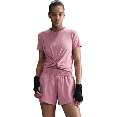 Женский топ Nike One Classic Twist с коротким рукавом - розовый/черный HJ1054-699