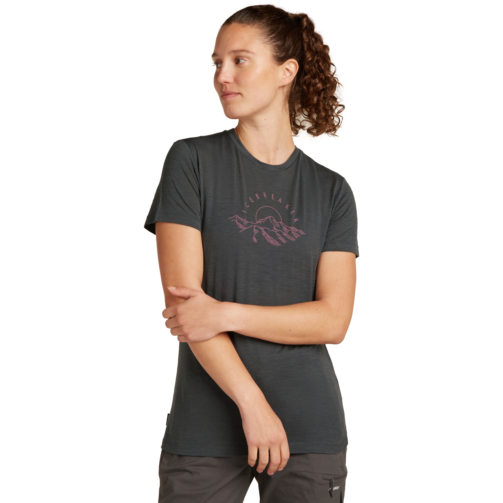 Image de Icebreaker T-Shirt Femme - Merino 150 Tech Lite Sunrise Summit - Obsidian