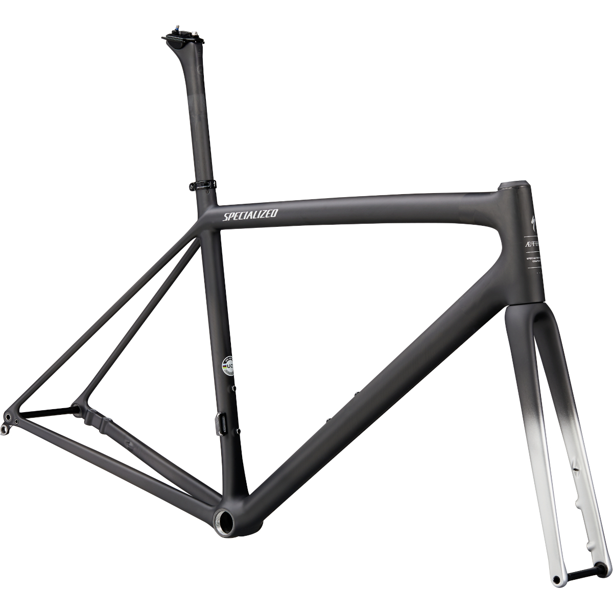 Picture of Specialized AETHOS Carbon Roadbike Framset - Satin Carbon/Flake Silver