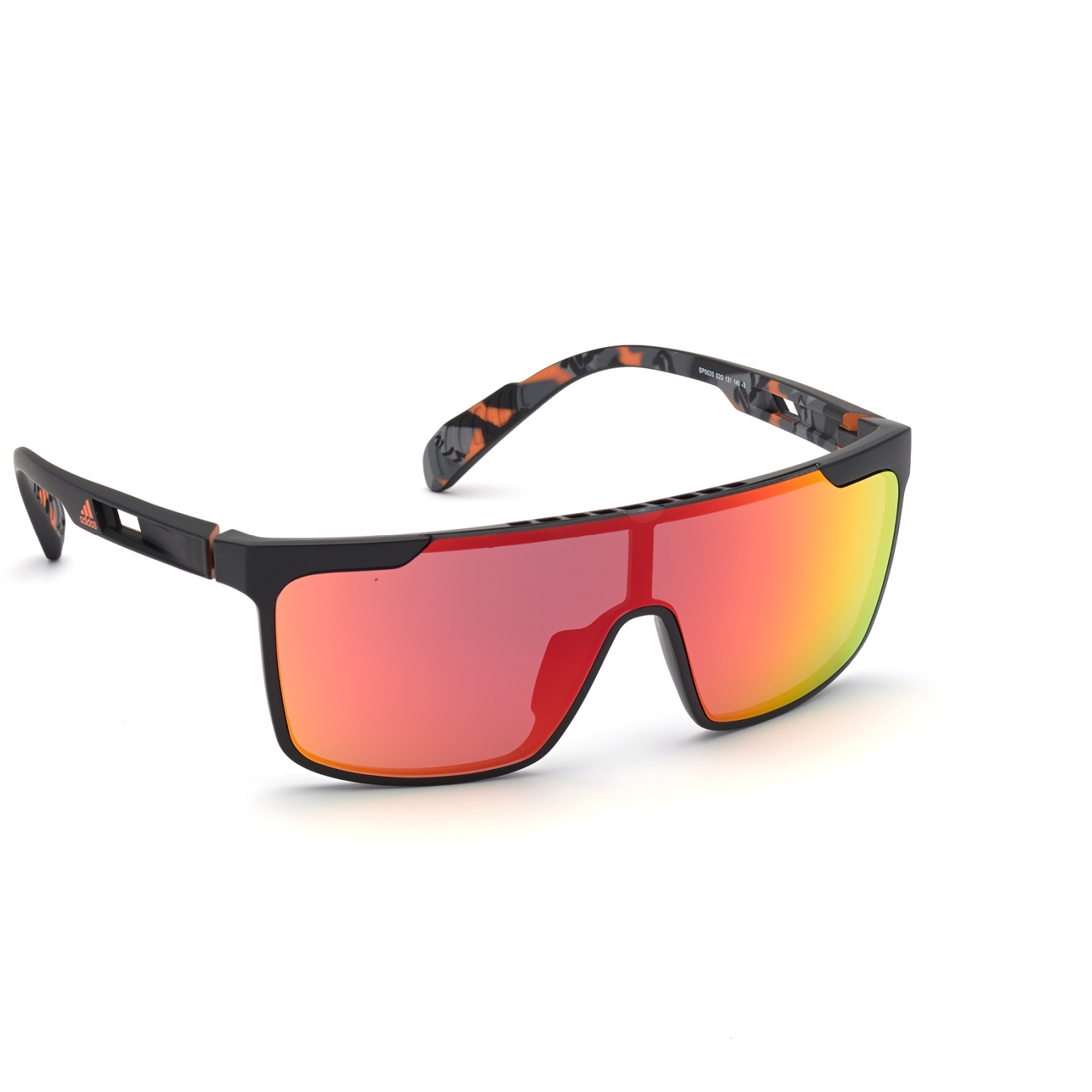 Picture of adidas Sp0020 Injected Sport Sunglasses - Matte Black/Orange Camo / Contrast Mirror Red