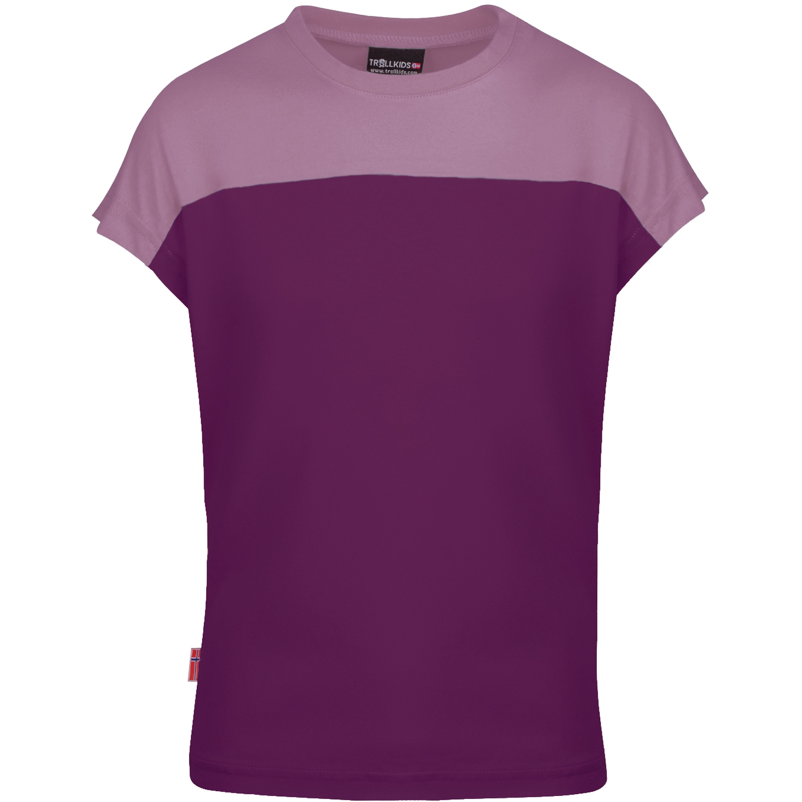 Picture of Trollkids Bergen Girls T-Shirt - mulberry/orchid