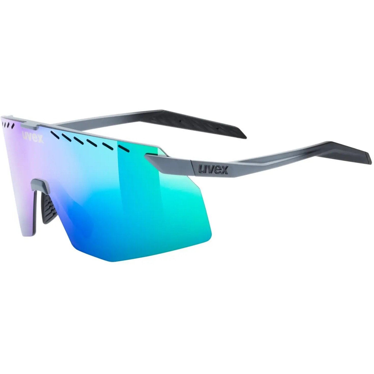 Uvex pace stage Fahrrad-Brille - grey matt/mirror green | BIKE24 AT