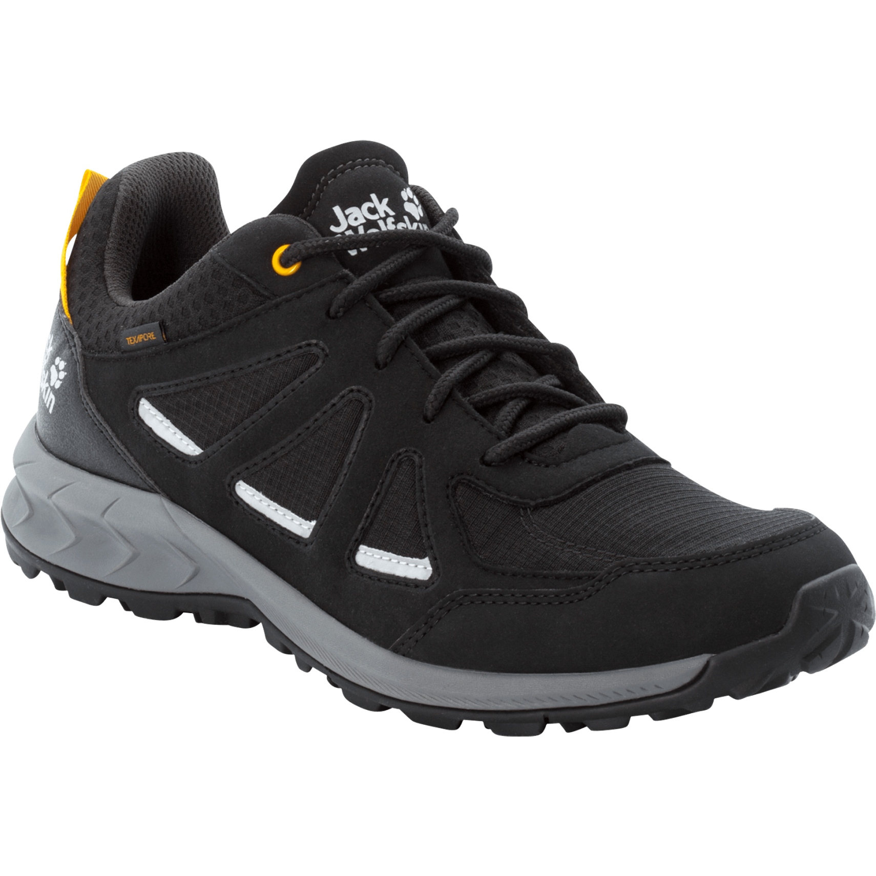Picture of Jack Wolfskin Woodland 2 Texapore Low Hiking Shoes Men - black / burly yellow XT