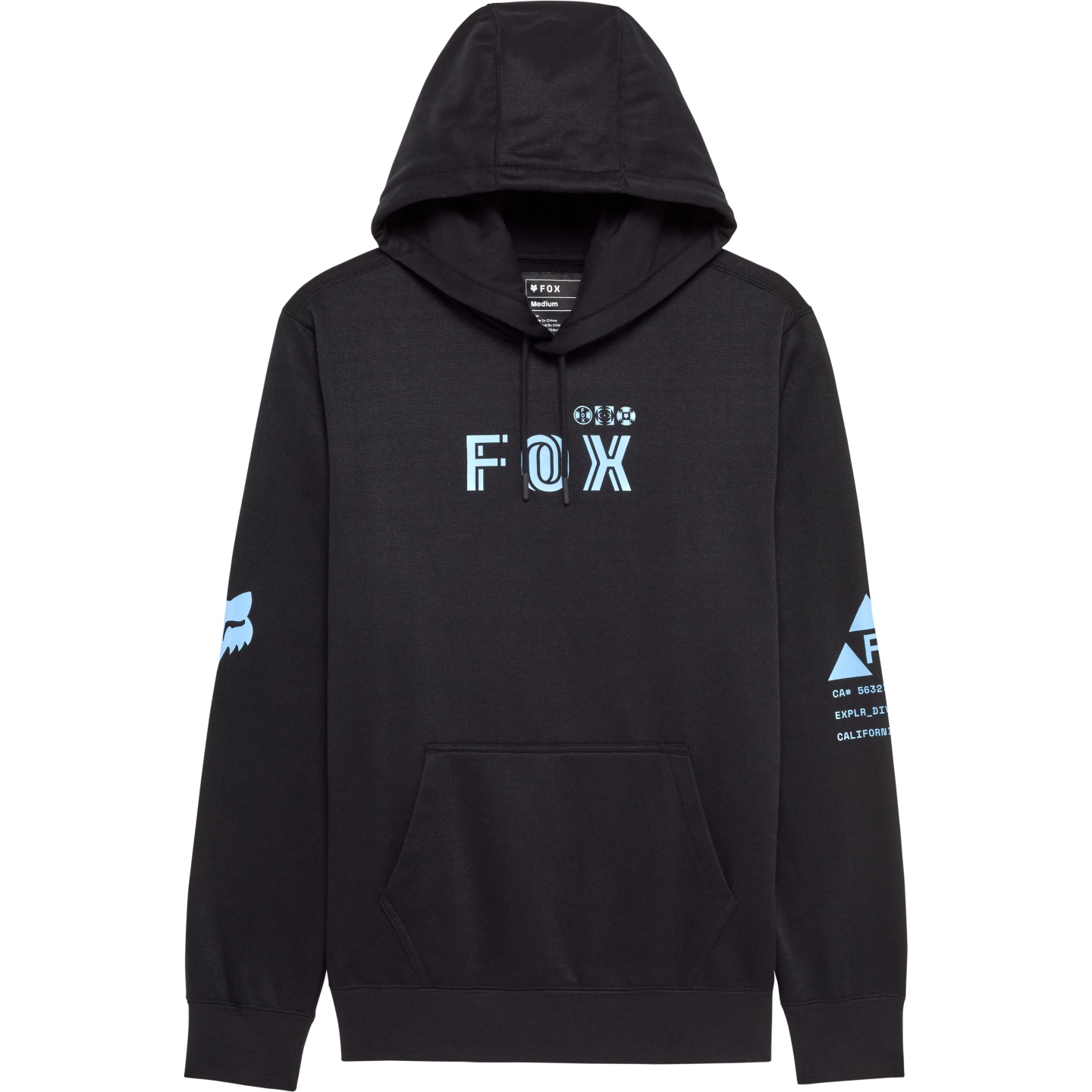 Мужская флисовая толстовка с капюшоном FOX Glyph Tech - черный