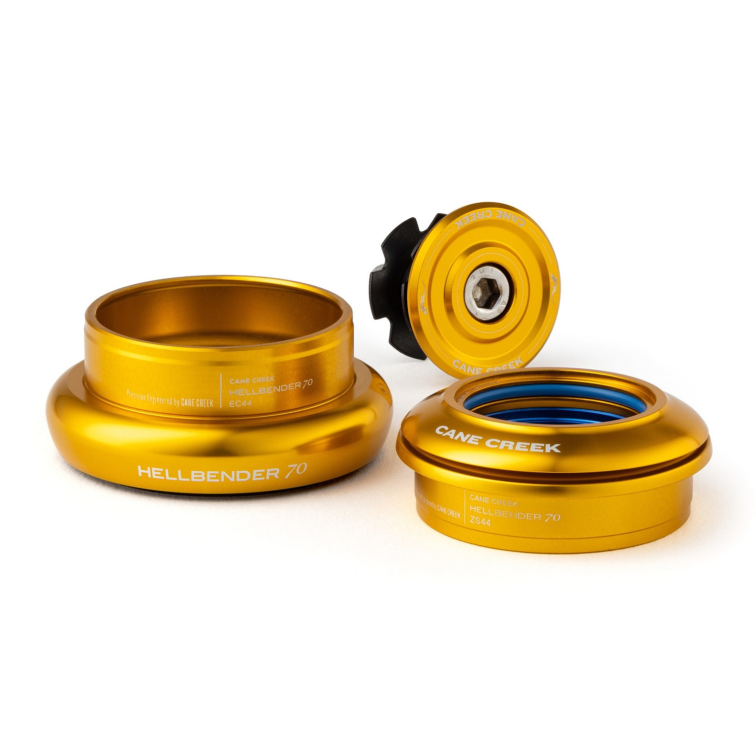 Picture of Cane Creek Hellbender 70 Short Cover Complete Headset - Tapered - ZS44/28.6/H8 | EC44/40 - gold