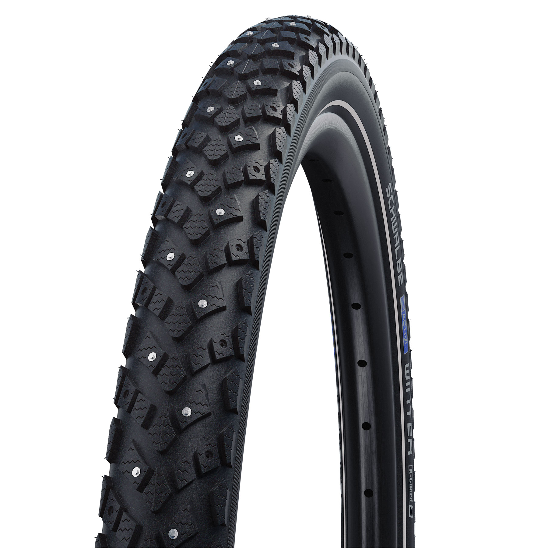 Picture of Schwalbe Winter Wire Bead Tire - Active | Winter | K-Guard - 16x1.20&quot; | Black Reflex