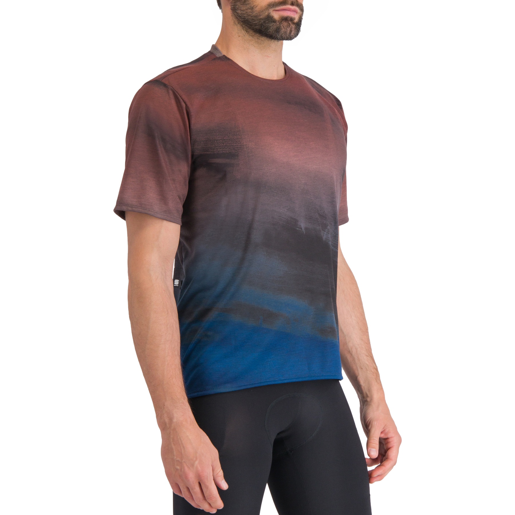 Photo produit de Sportful T-Shirt Homme - Flow Giara - 002 Berry Blue/Cayenna Red