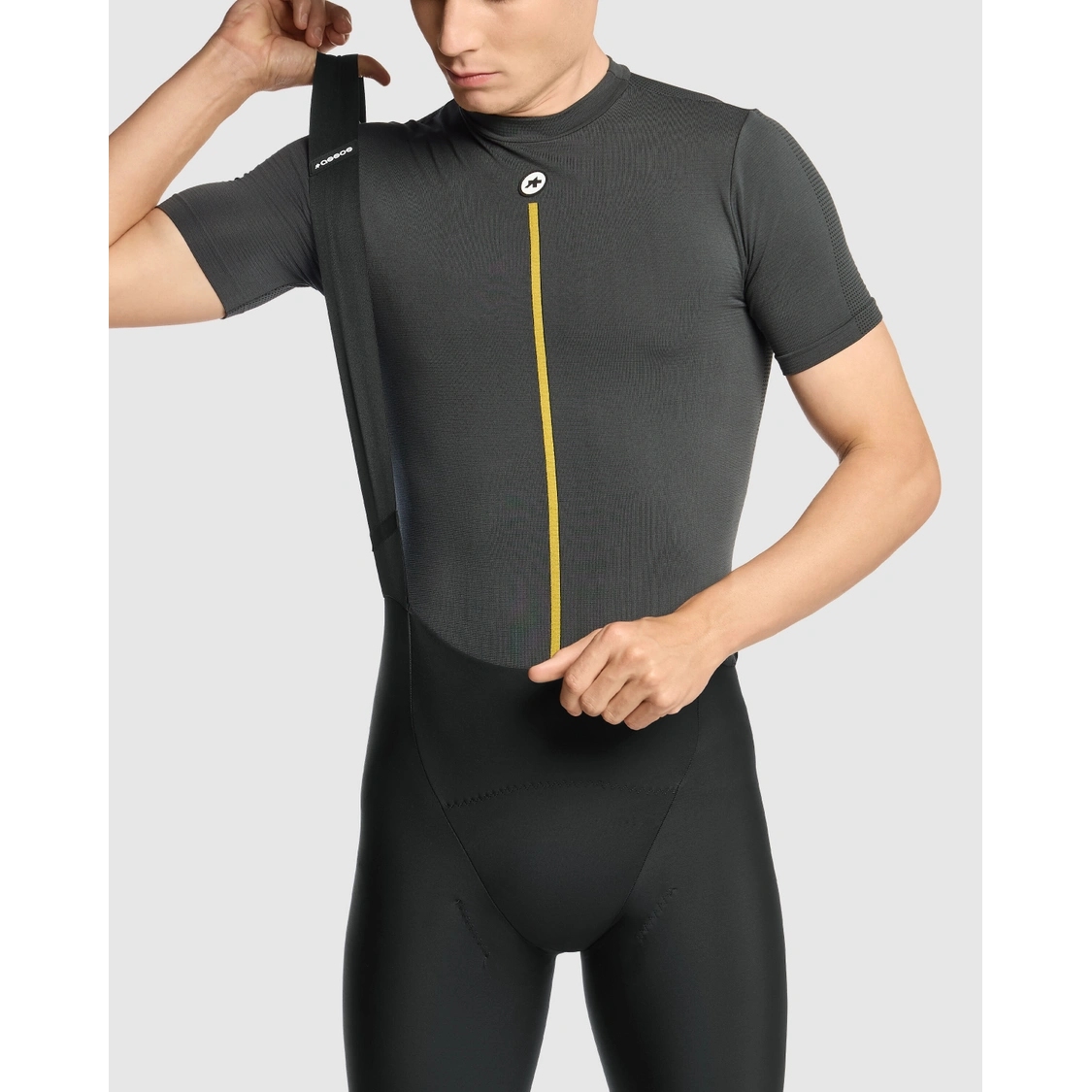 Assos P1 Spring Fall Short Sleeve Skin Layer Men - anthracite grey