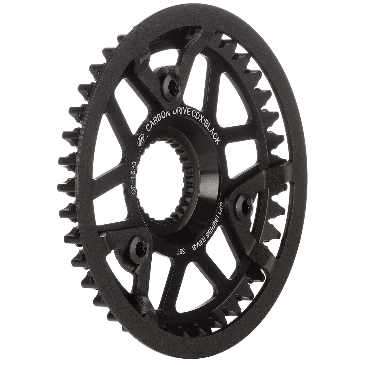 Bild von Gates Carbon Drive Riemenscheibe - CDX:BLACK Fin Line | Centertrack | Front | Pinion - mit Guard