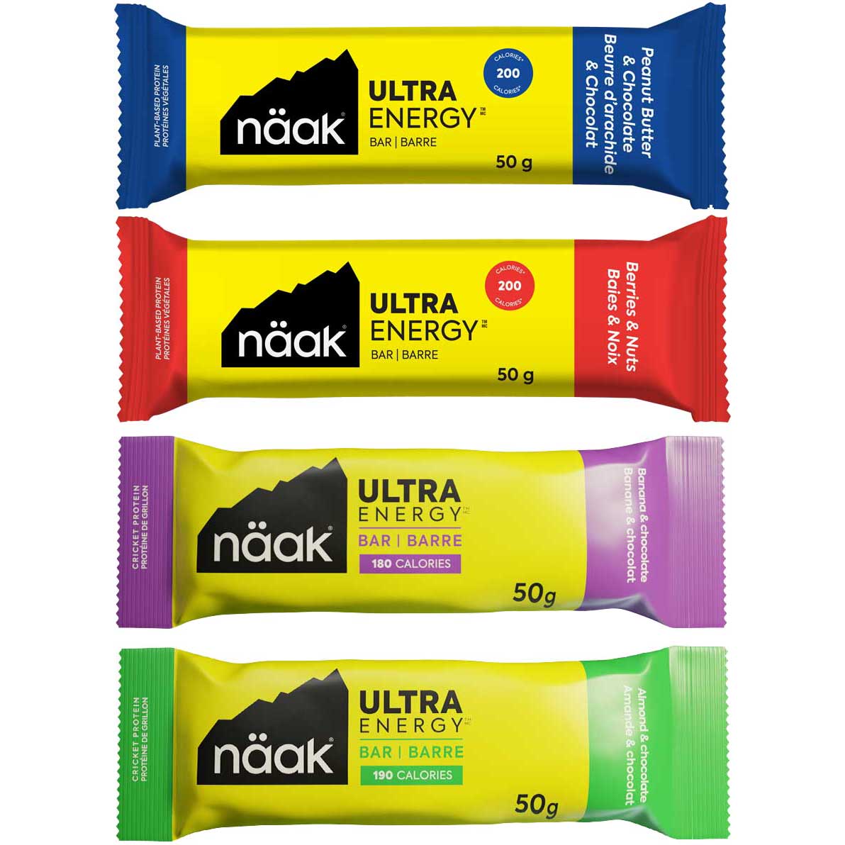 Näak Ultra Energy Bar - Углеводно-протеиновый батончик - 4x50 г