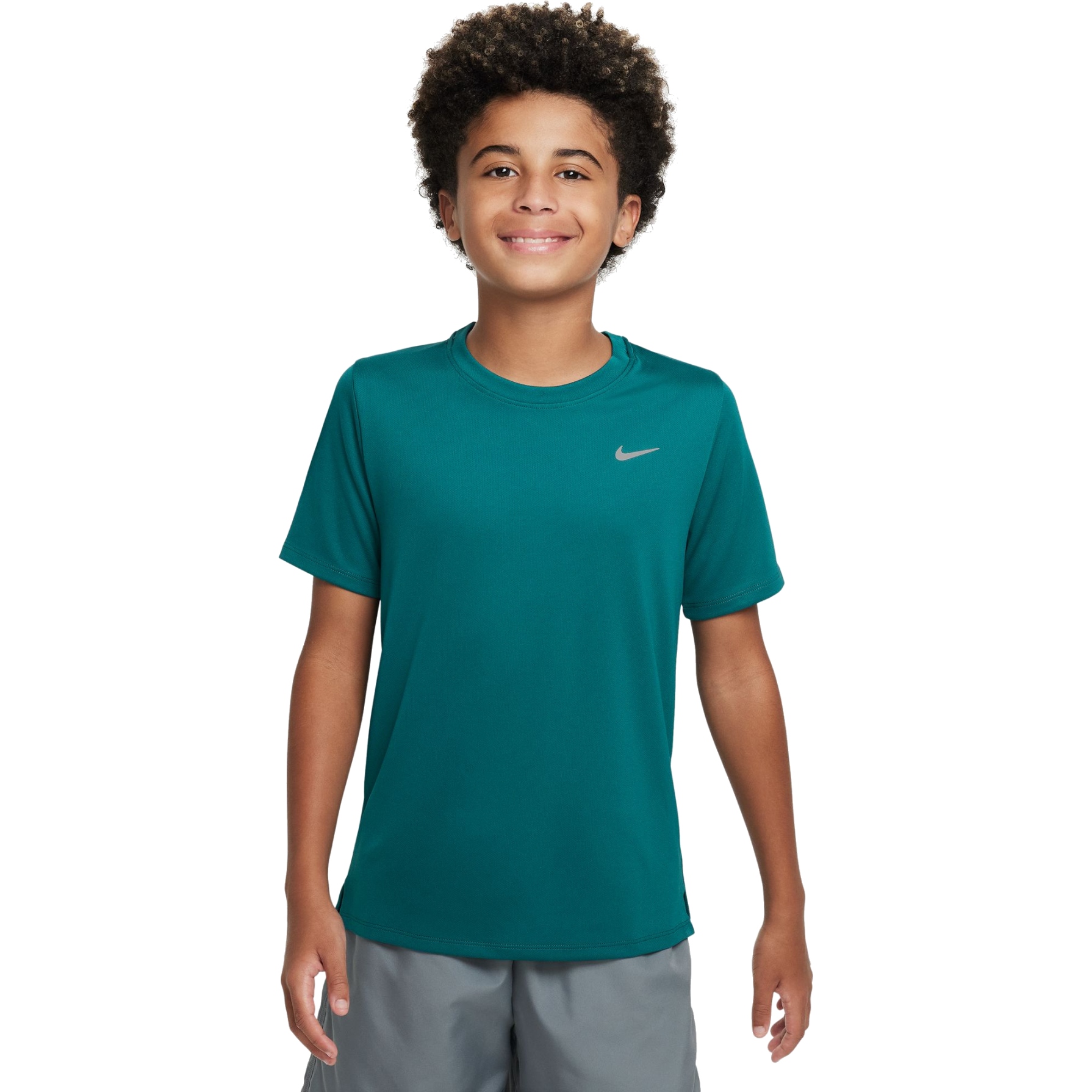 Produktbild von Nike Dri-FIT Miler Kurzarmshirt Kinder - geode teal/reflective silver FD0237-381