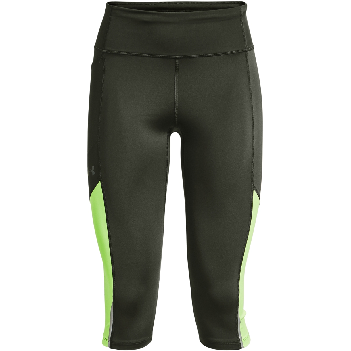 Picture of Under Armour Women&#039;s UA Fly Fast 3.0 Speed Capris - Baroque Green/Quirky Lime/Reflective