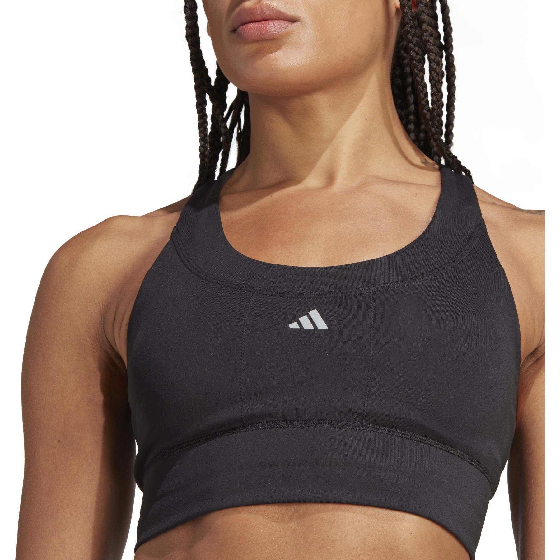 adidas Run Pocket Sport BH mit mittlerer Unterstutzung Damen KorbchengroBe A B schwarz IX1553