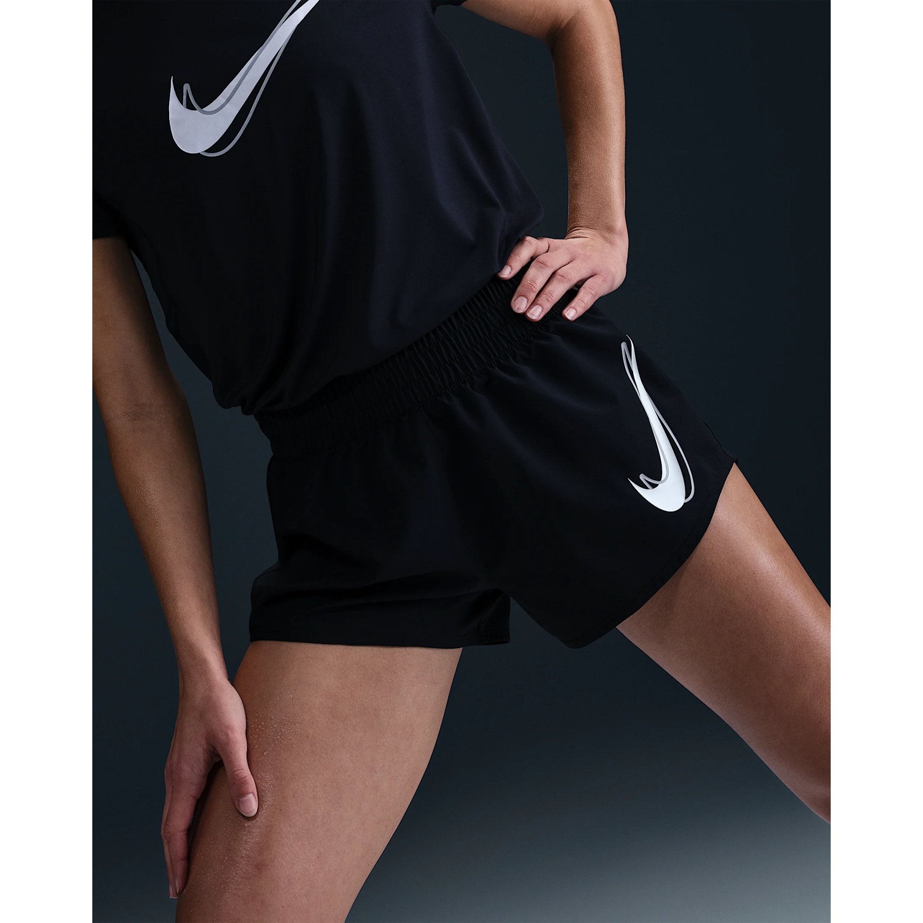 ★★Nike★★ Dry Fit One Swoosh Mid Rise Shorts W Black HJ21 AS+W+NK+ONE+SWH+HB+DF+MR+BR+SR.png