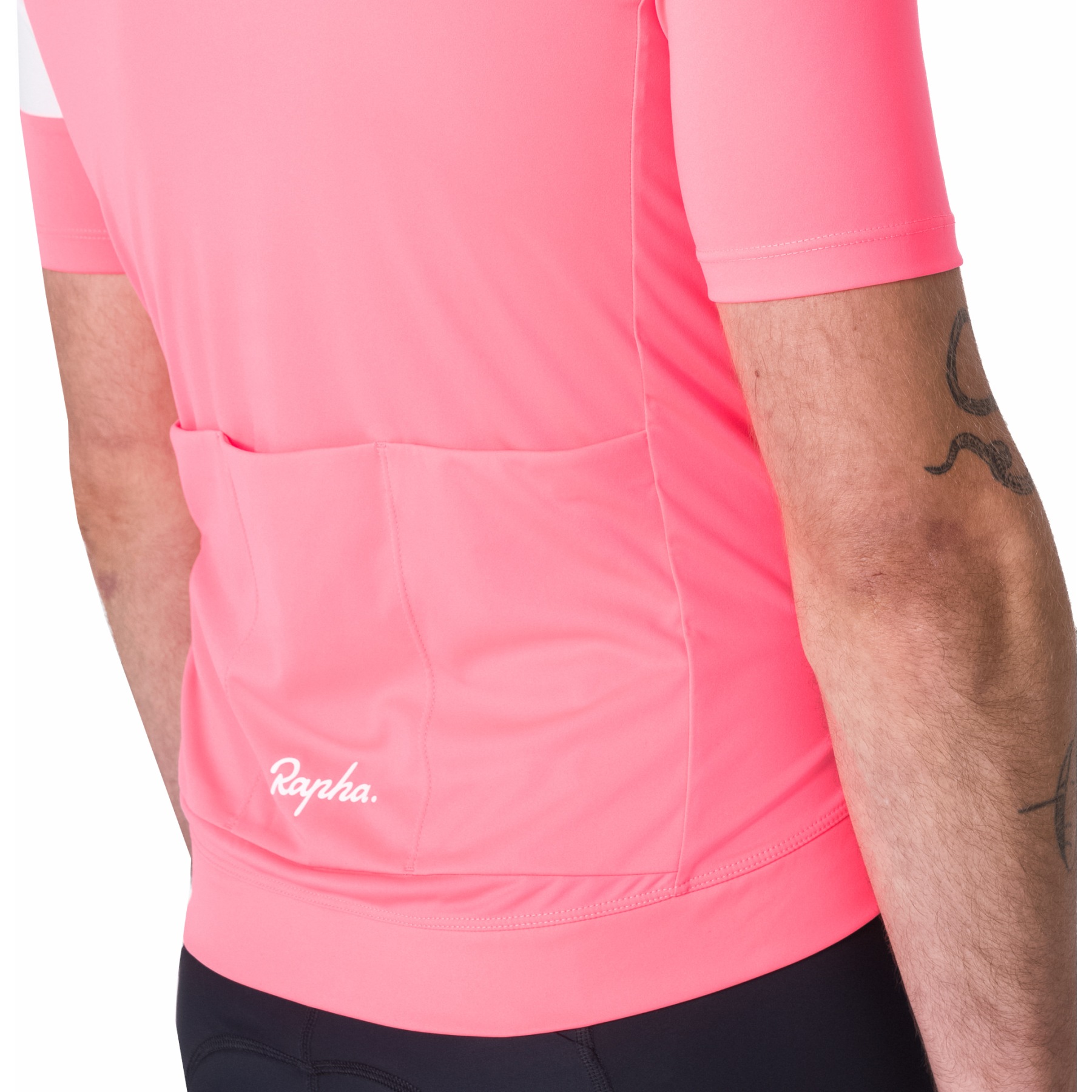 Rapha Core Short Sleeve Jersey Men - high-vis pink/white | BIKE24