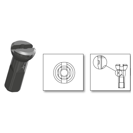 Sapim Double Square Brass Nipple, 14g/18mm, Black, 100/Count Sapim Double Square Brass Nipple, 14g/18mm, Black, 100/Count