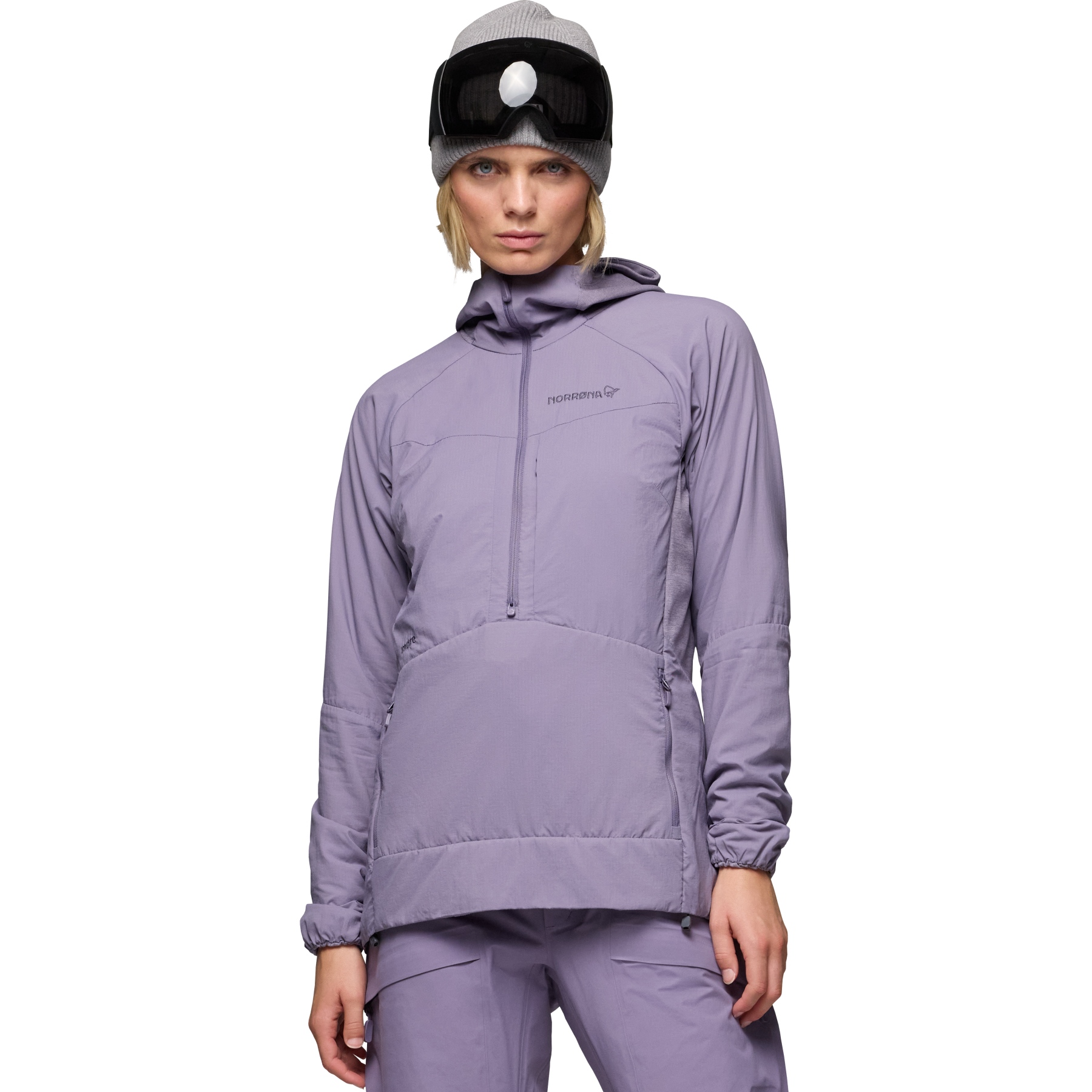 Norrona møre Octa Zip Anorak met Capuchon Dames - Purple Sage | BIKE24