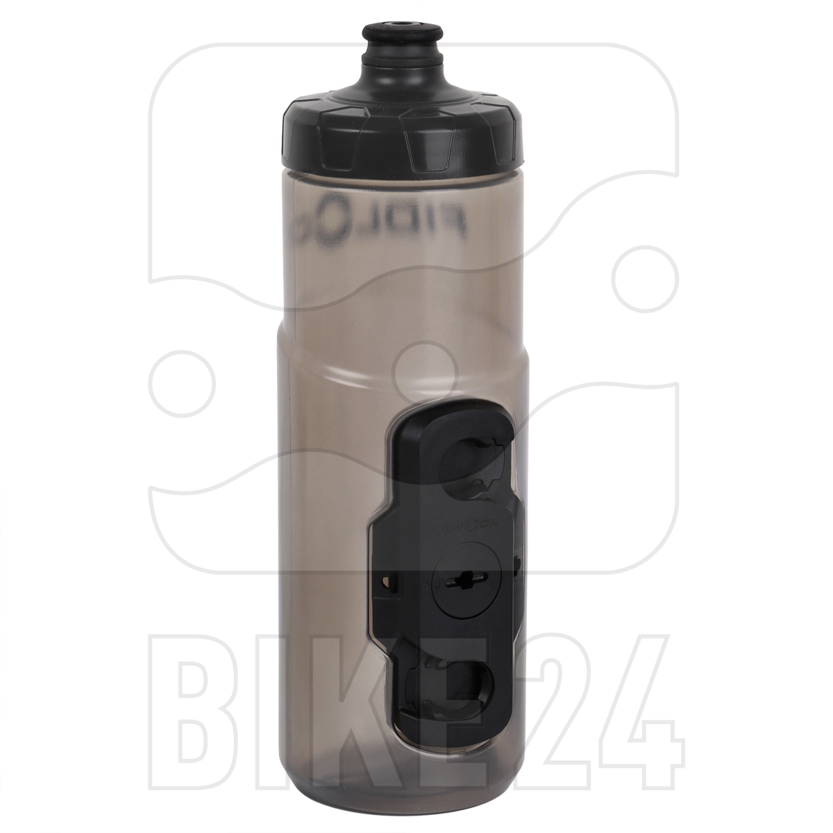 Produktbild von Fidlock Single Bottle Twist Trinkflasche 600 ml + Connector - transparent schwarz