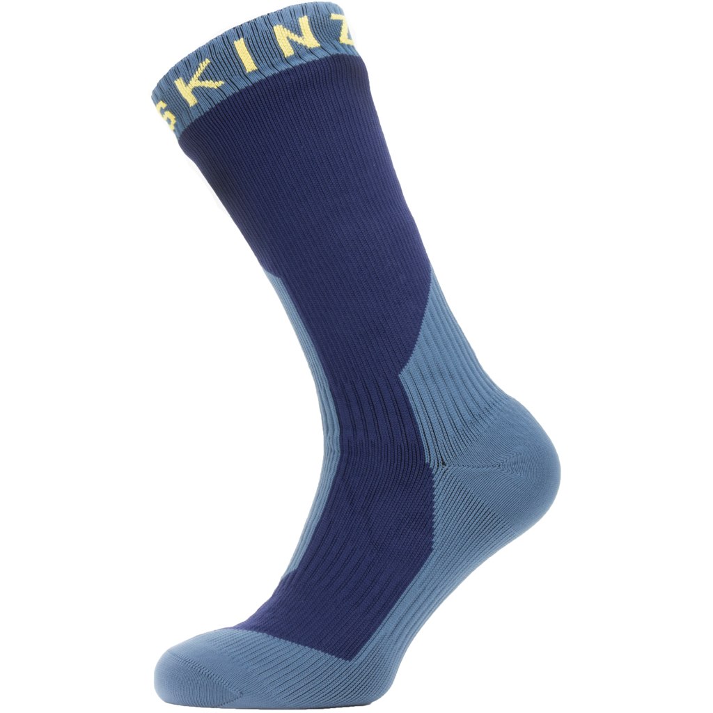 Productfoto van SealSkinz Waterdichte Halflange Sokken Voor Extreem Koud Weer - Navy Blue/Yellow