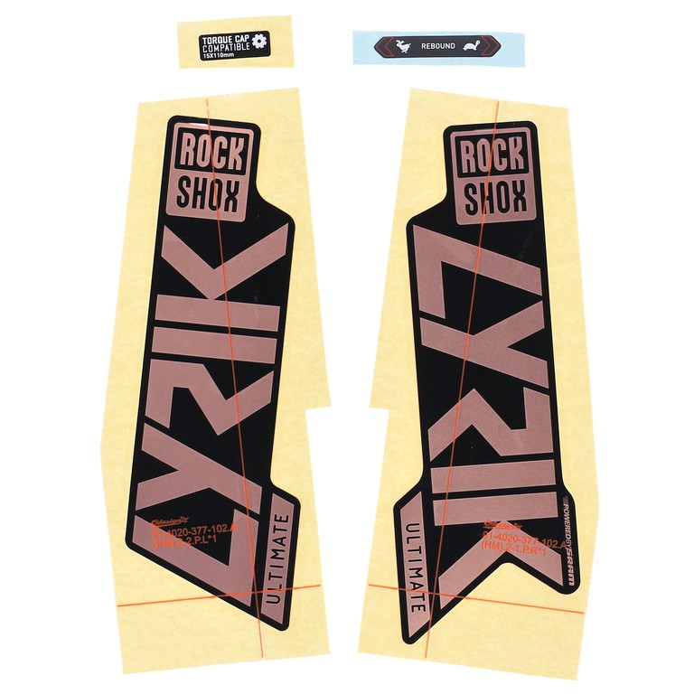 Produktbild von RockShox Decal Kit für 27.5/29&quot; Lyrik Ultimate - matte copper foil für high gloss black (2021)