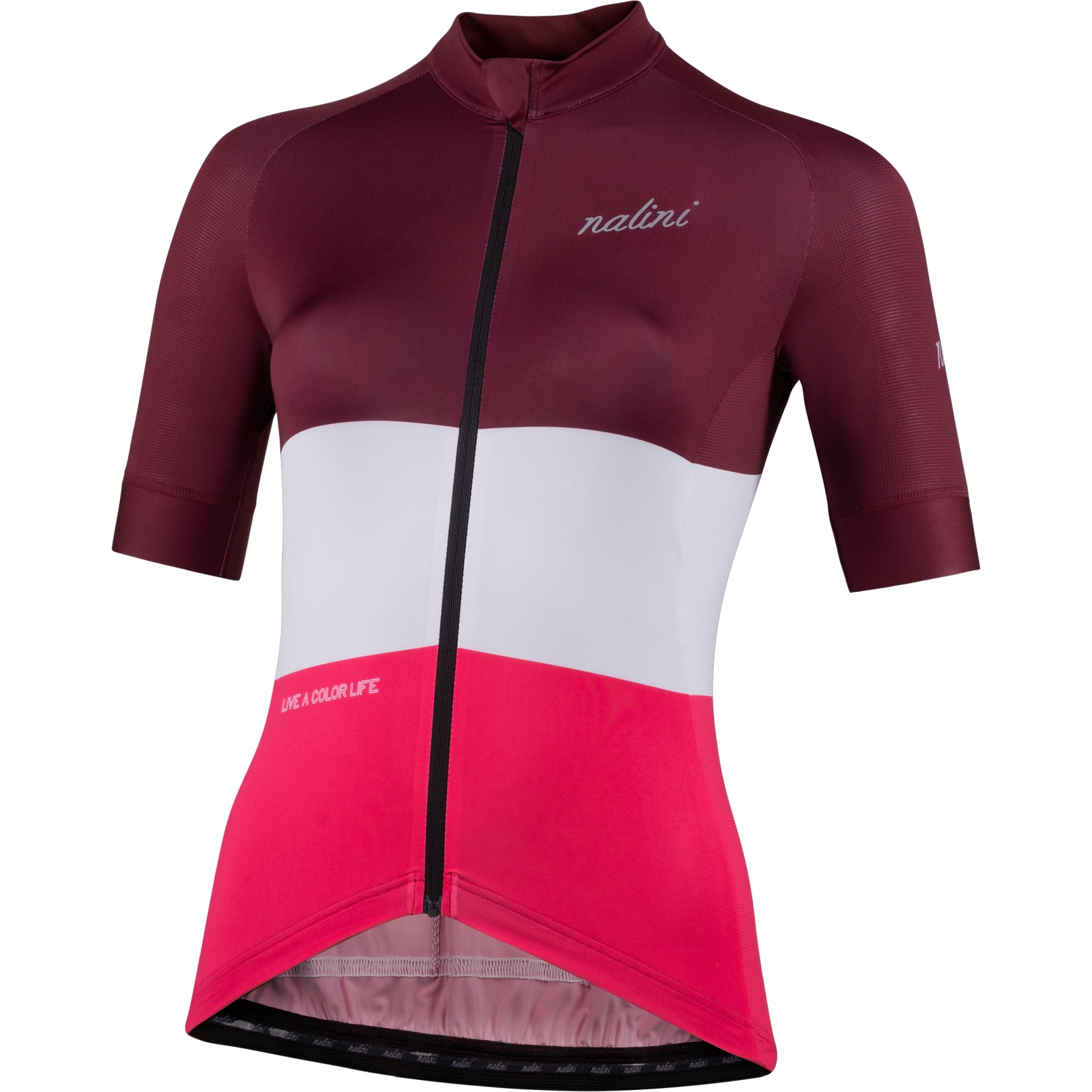 Image de Nalini Maillot Manches Courtes Femme - San Francisco - red wine/ fuxia 4700