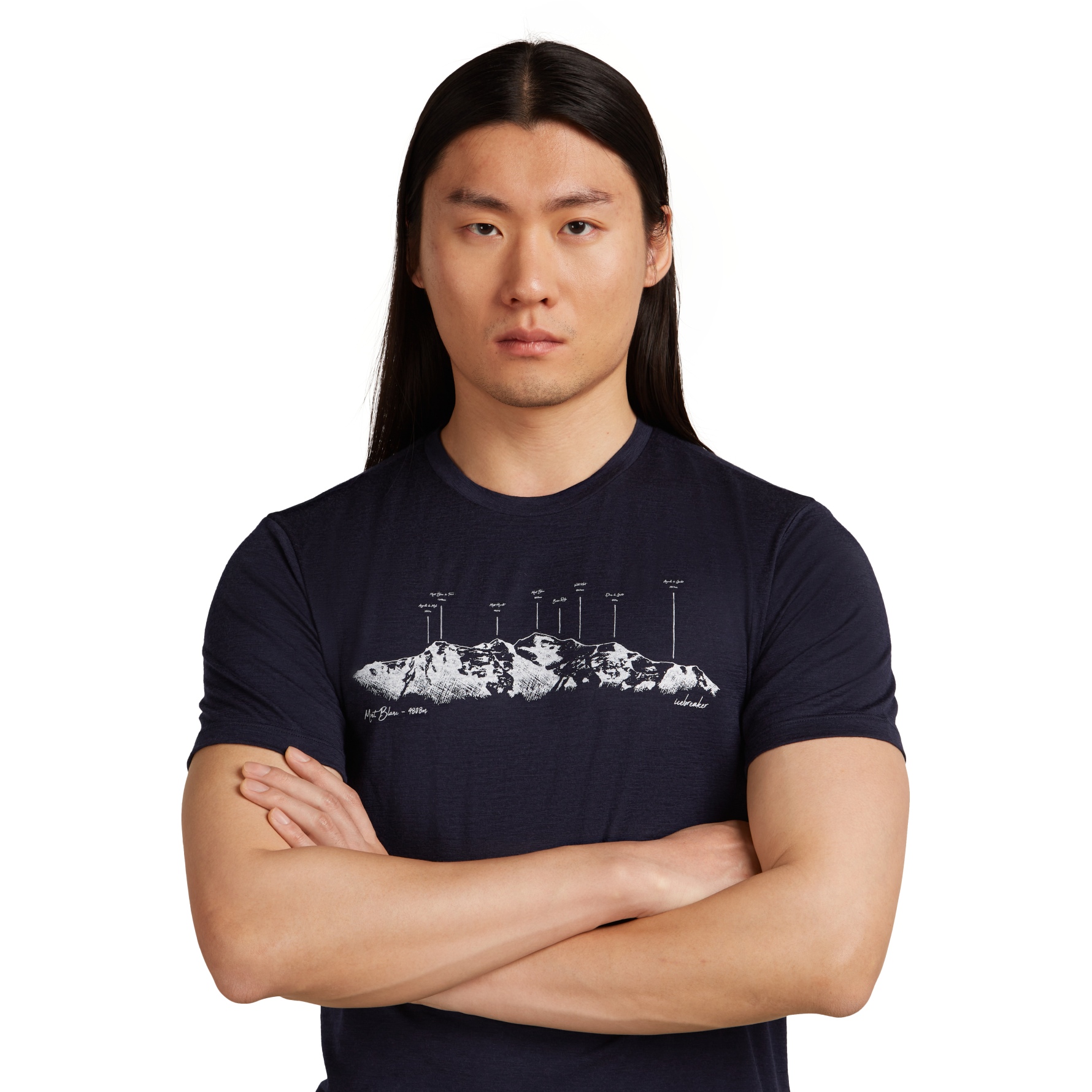 Icebreaker Merino 150 Tech Lite T-Shirt The Peaks Men - Midnight