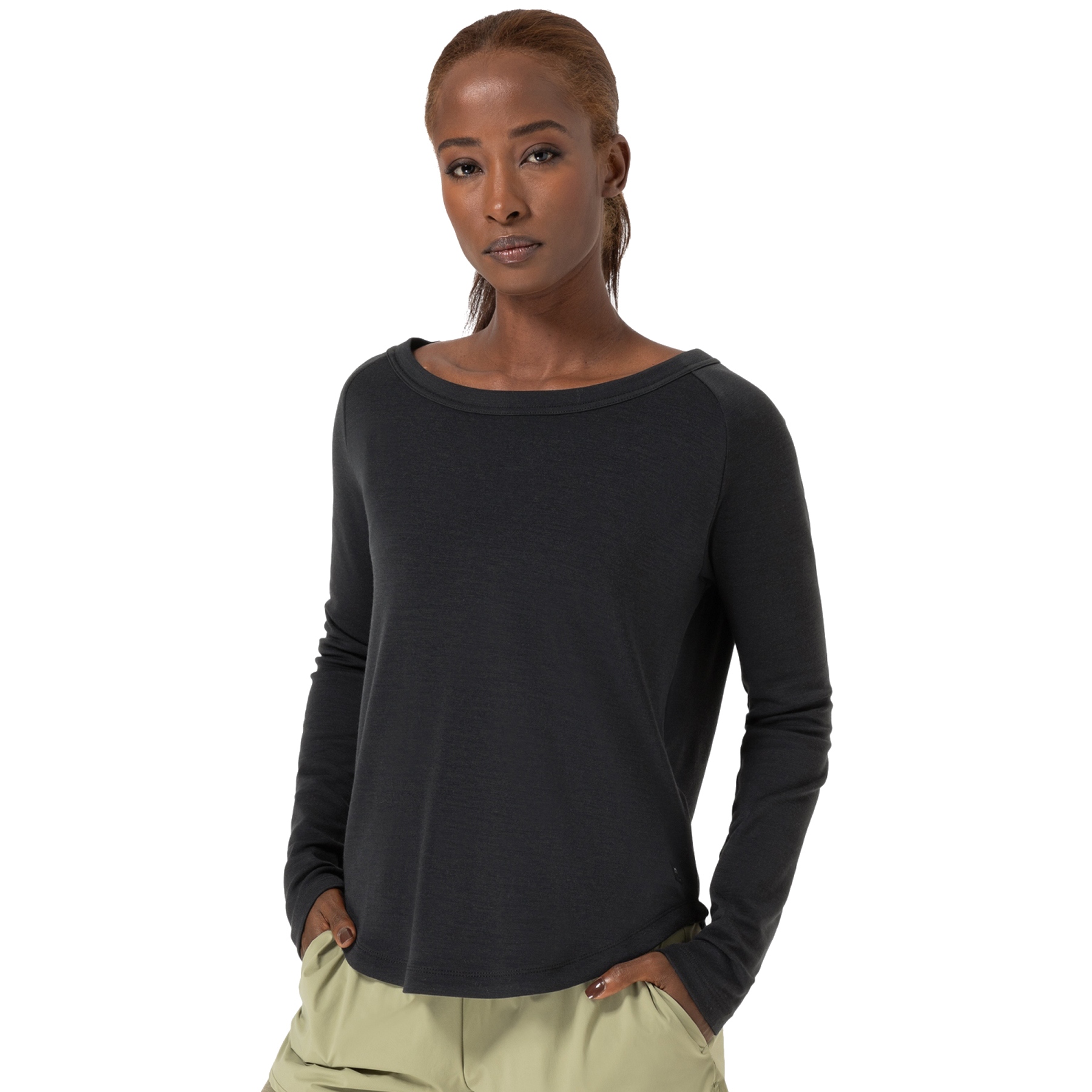 Produktbild von SUPER.NATURAL Everyday Crew Langarmshirt Damen - Jet Black