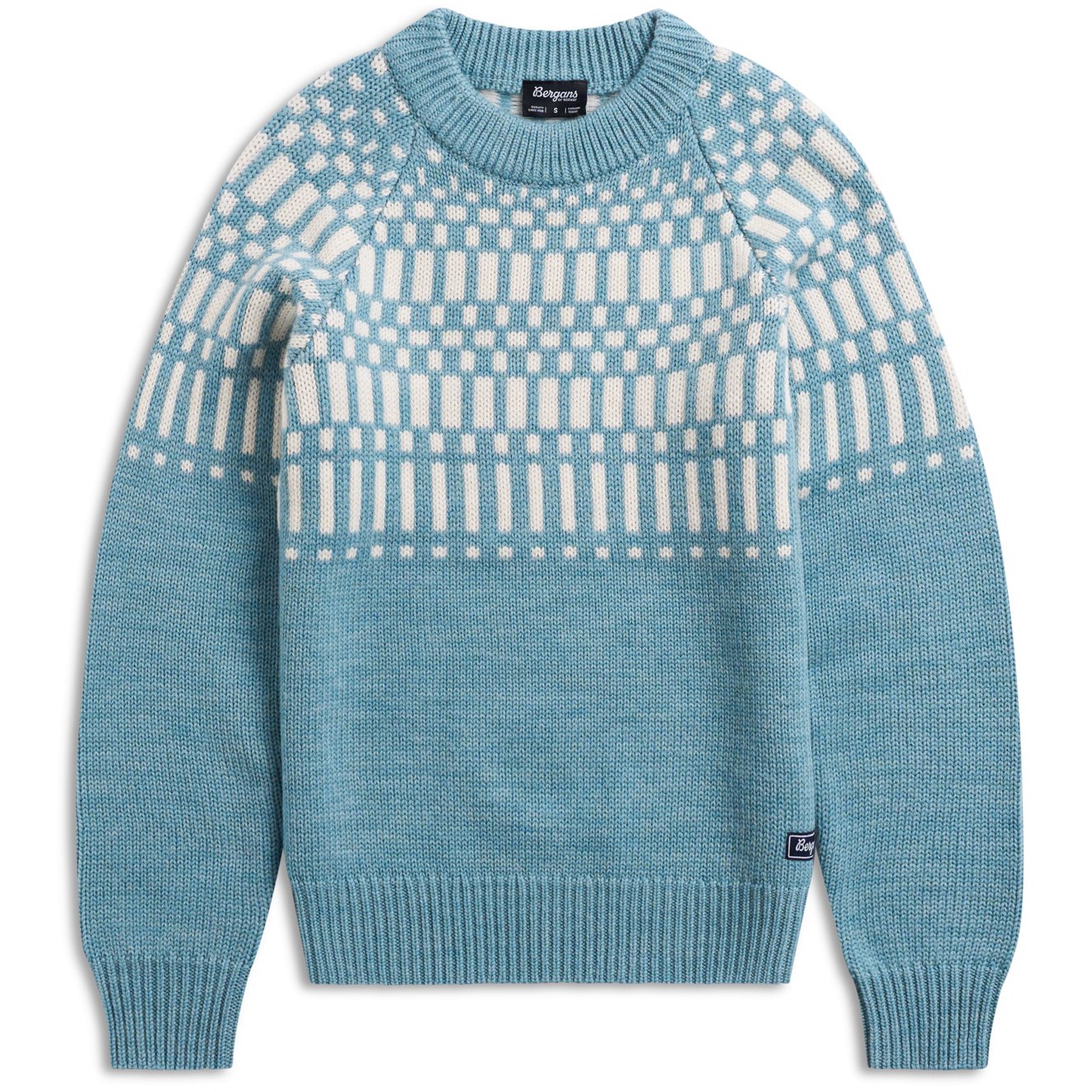 Женский джемпер из мериноса Bergans Nordmarka - светло-зеленый, как агава/ванильно-белый