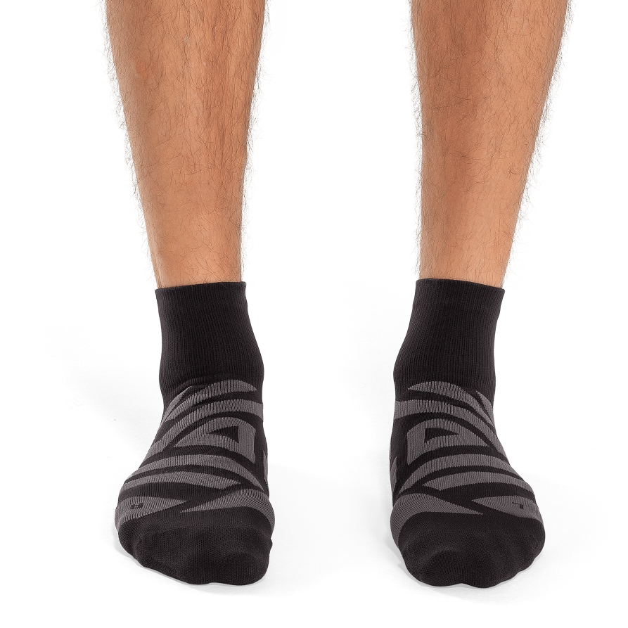 On Calcetines Running Hombre - Performance Mid - Black & Shadow