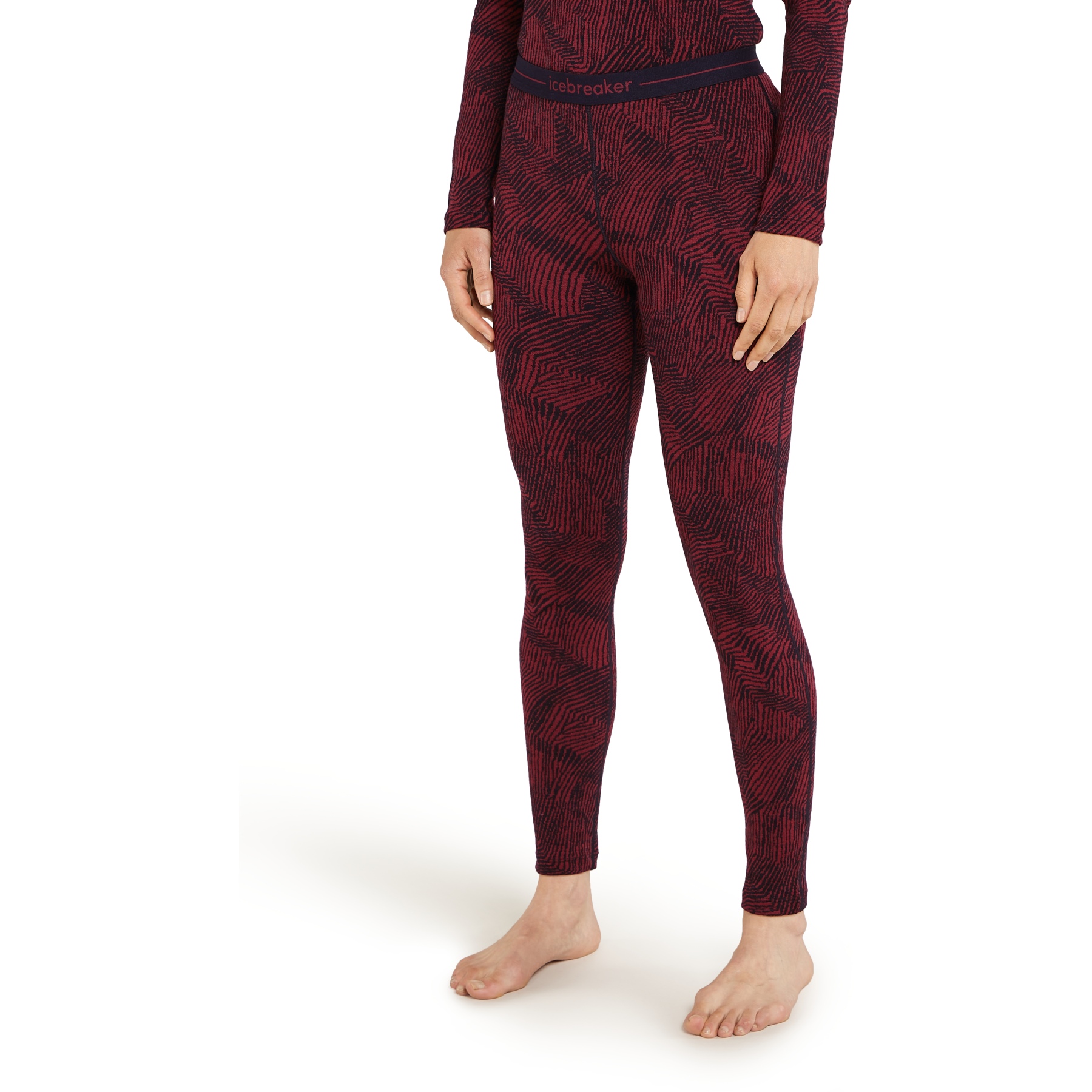 Produktbild von Icebreaker Merino 260 Vertex Thermo-Leggings Frozen Forms Damen - Schwarz/Port